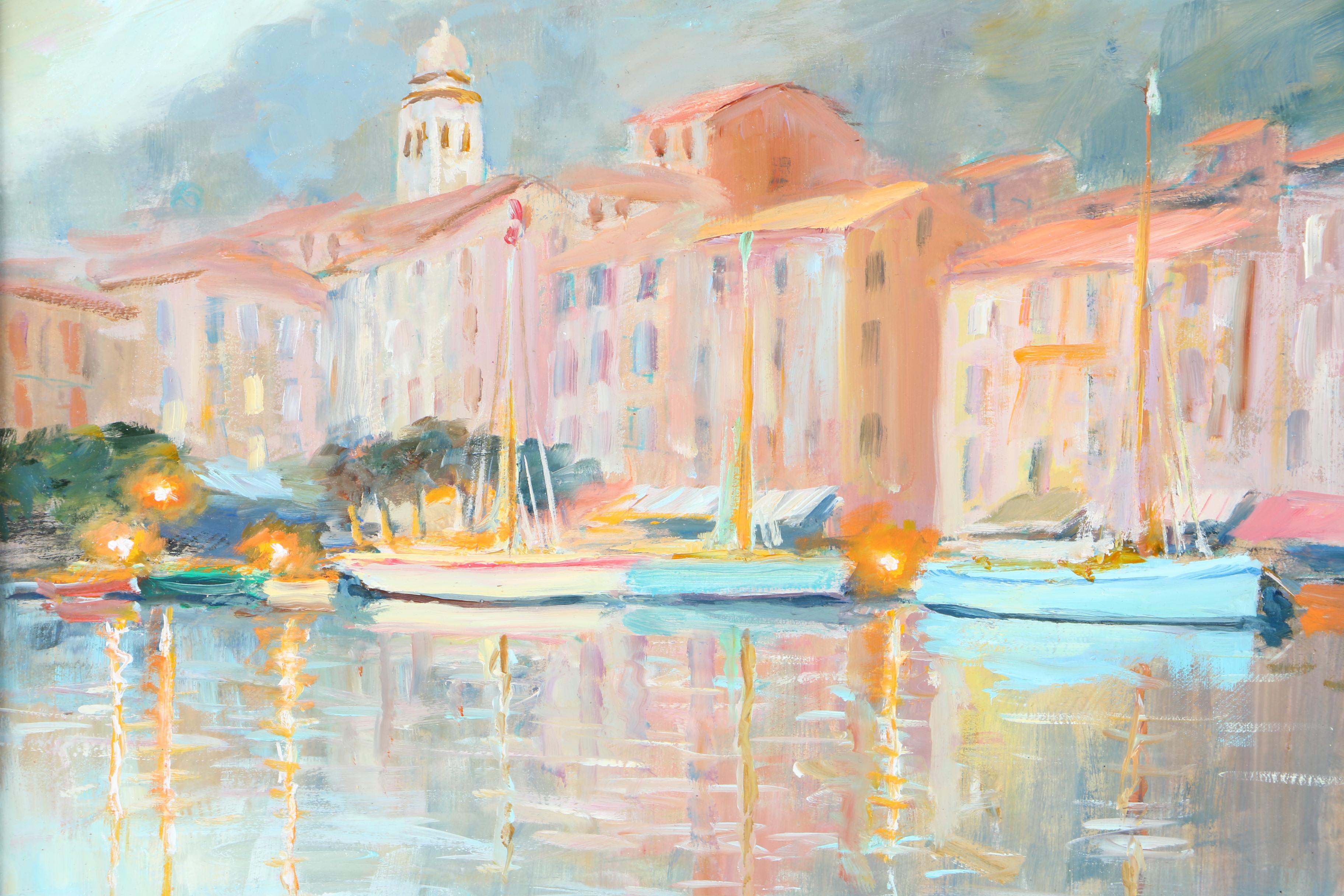 Nino Pippa Oil Painting on Board "Portofino Twilight"