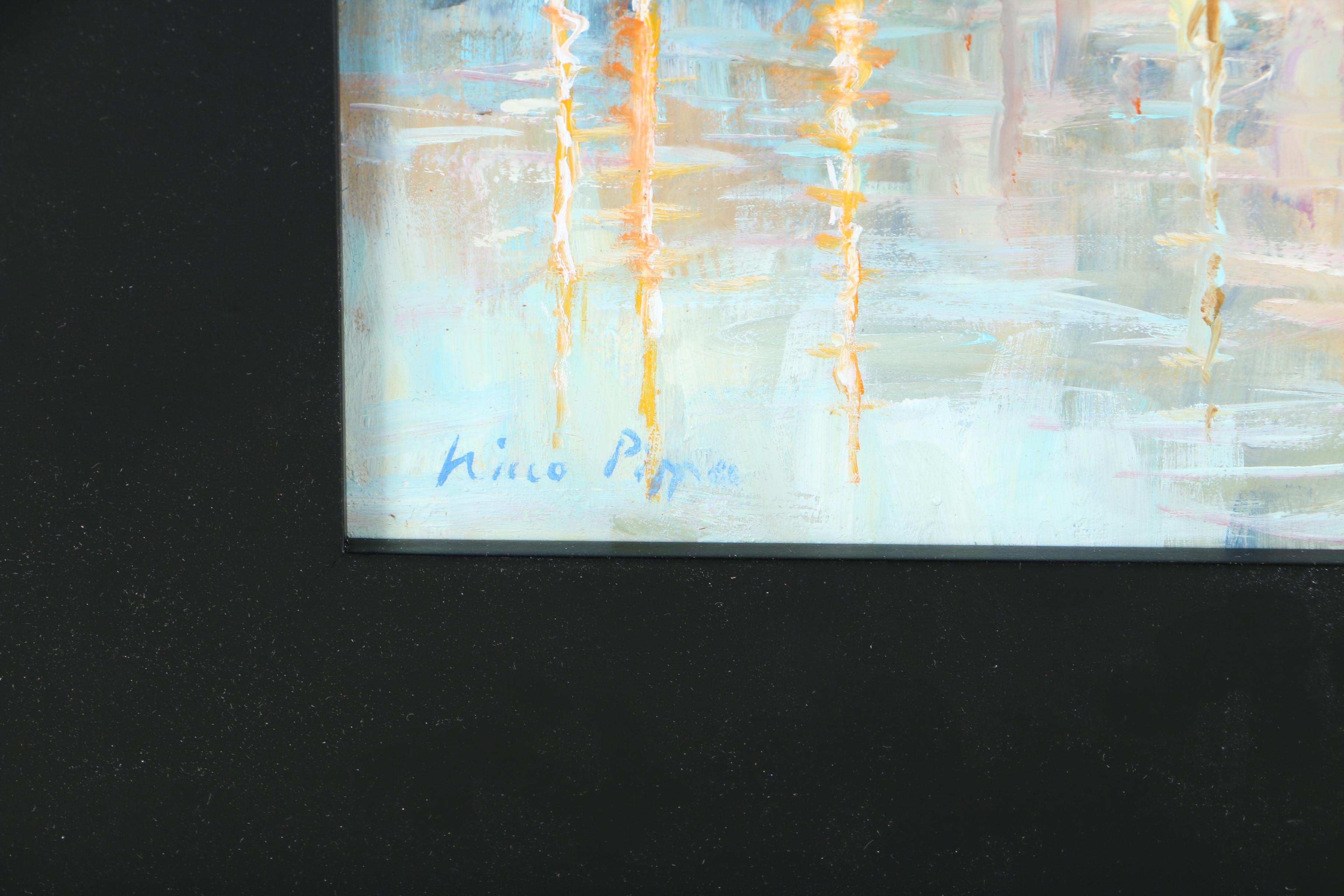 Nino Pippa Oil Painting on Board "Portofino Twilight"