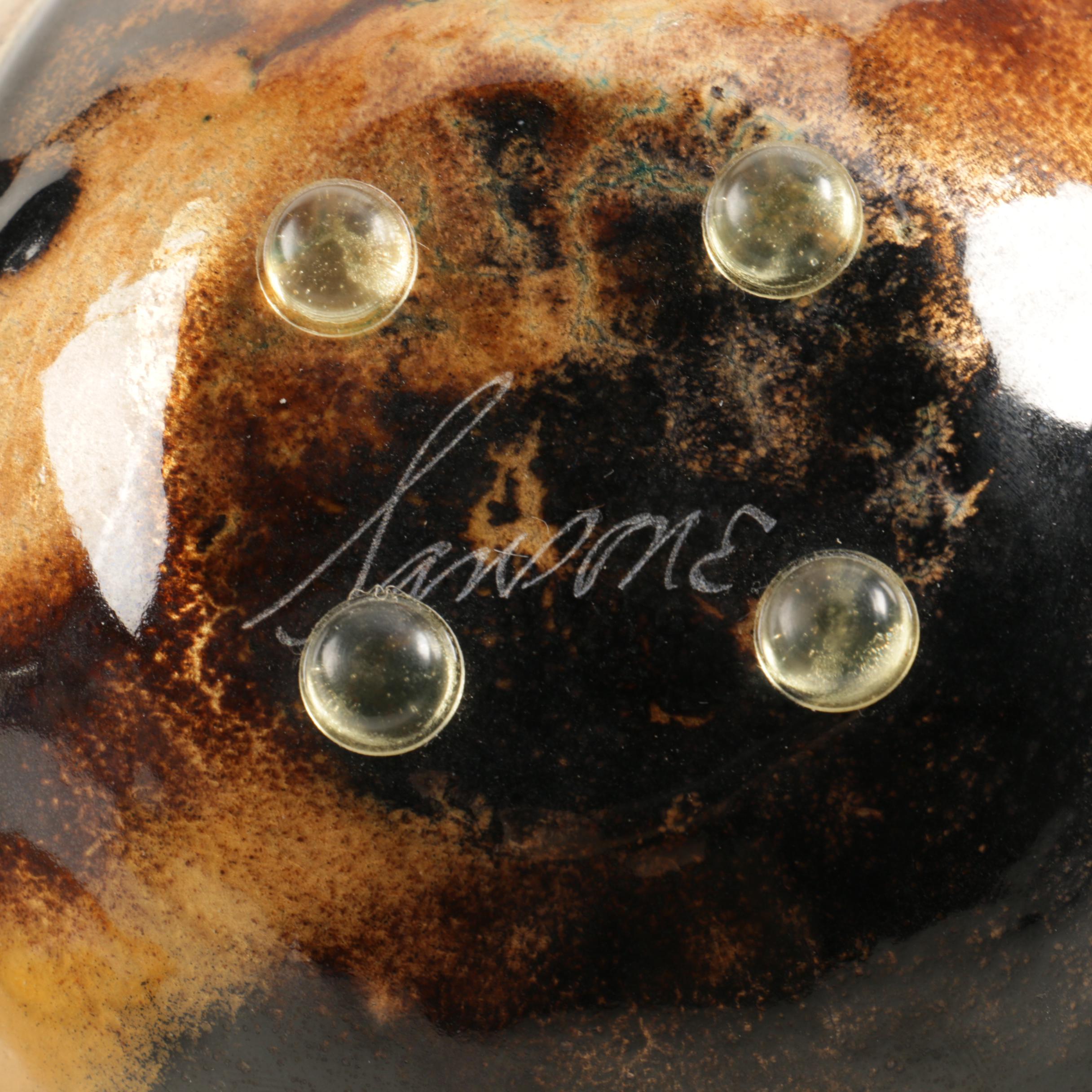 Joel Sansone Modernist Enamelled Bowl and Italian Hand Enamelled Plate