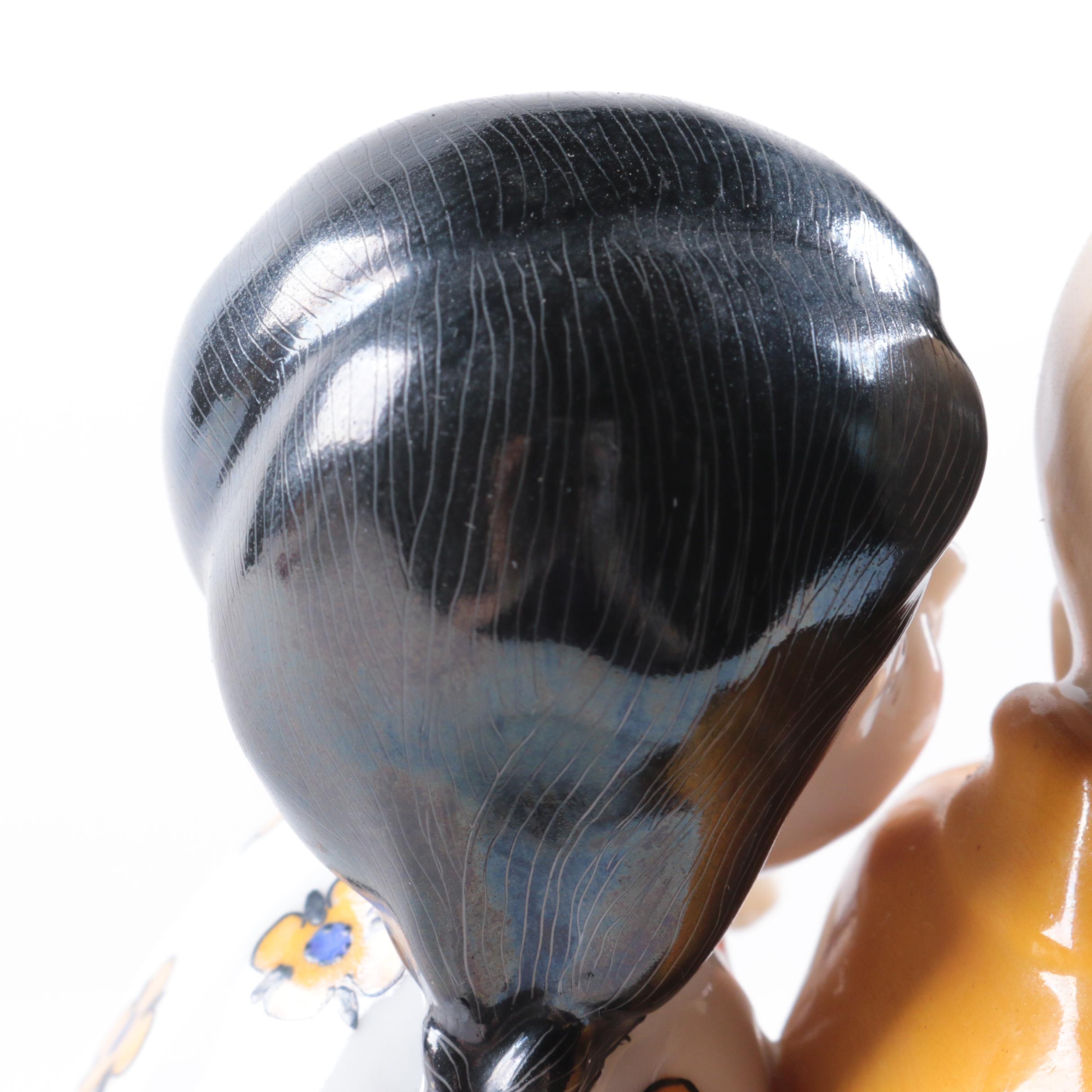 Vintage William Goebel Boy and Girl with Apple Porcelain Figurine