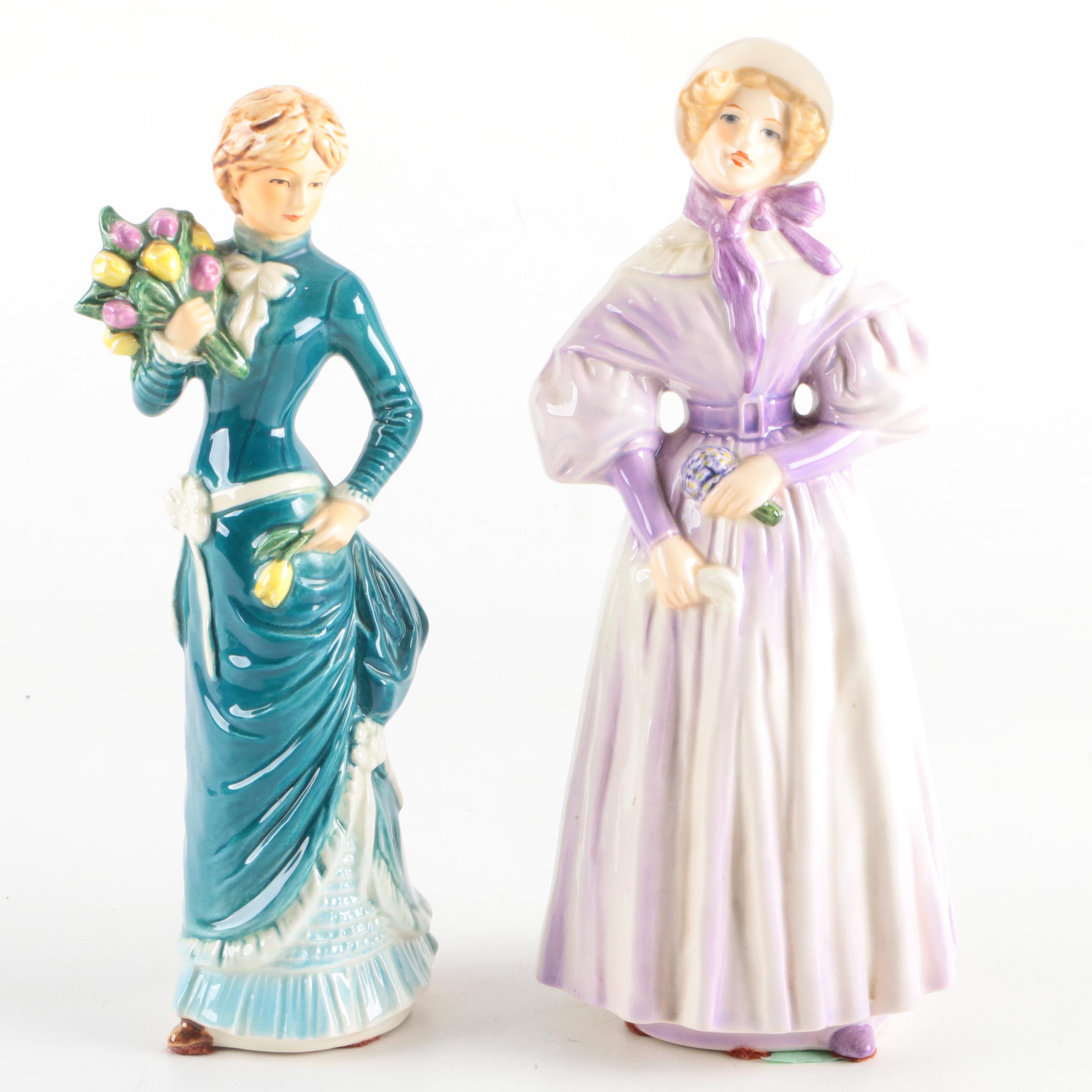 Vintage Goebel "Gentle Thoughts" and "Garden Fancier" Porcelain Figurines