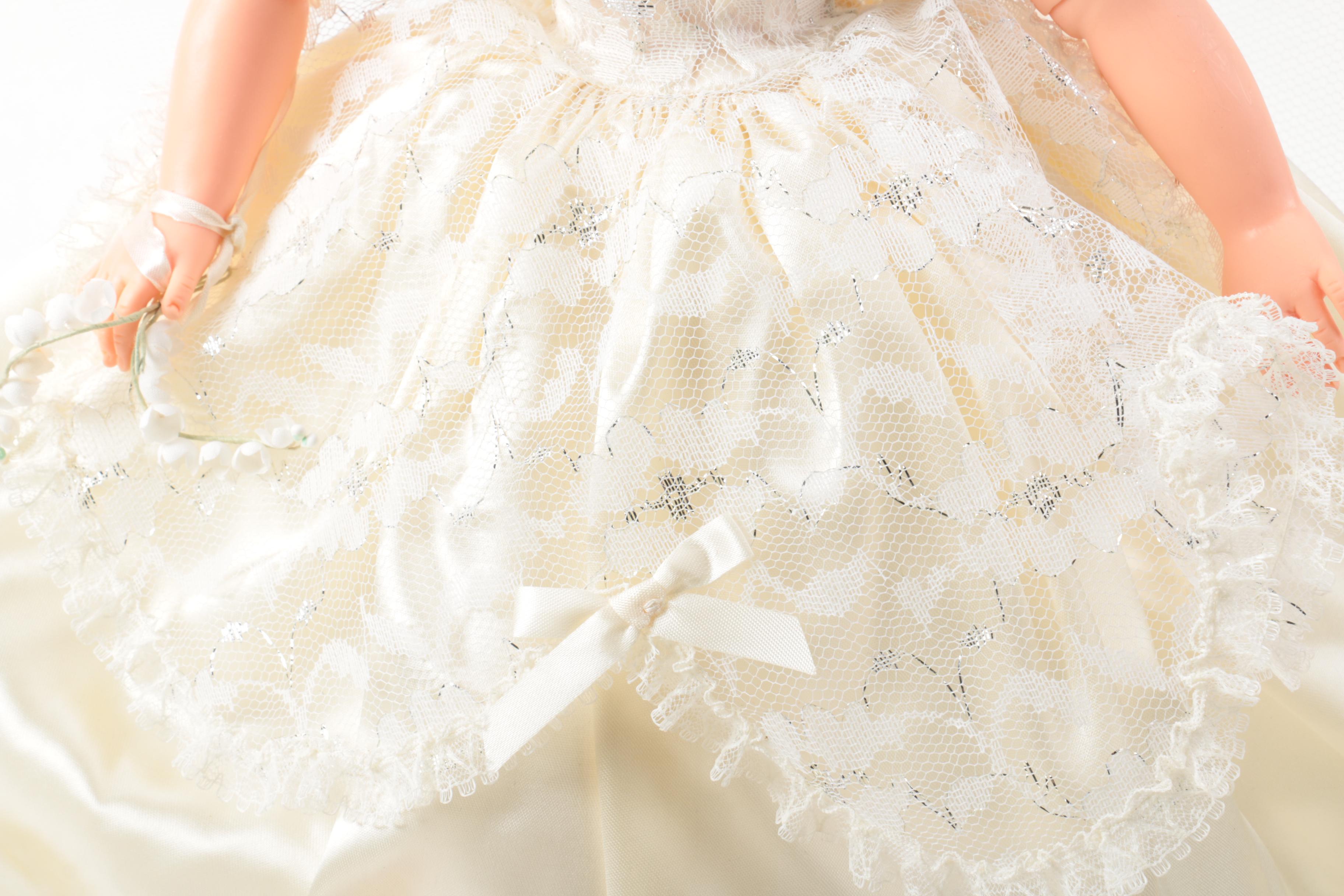 Vintage Horsman "Cindy" Bride Doll and Celluloid Souvenir Dolls