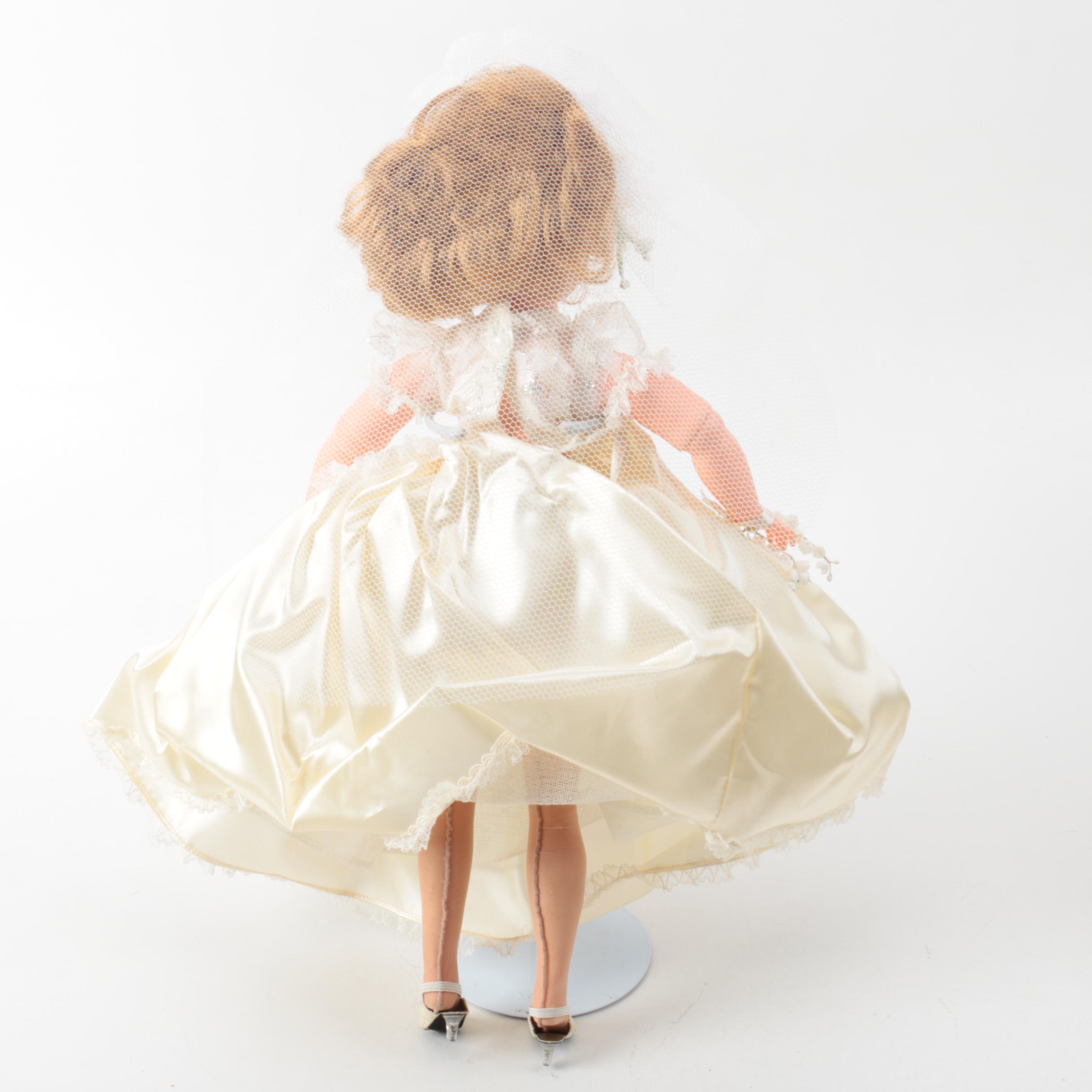 Vintage Horsman "Cindy" Bride Doll and Celluloid Souvenir Dolls