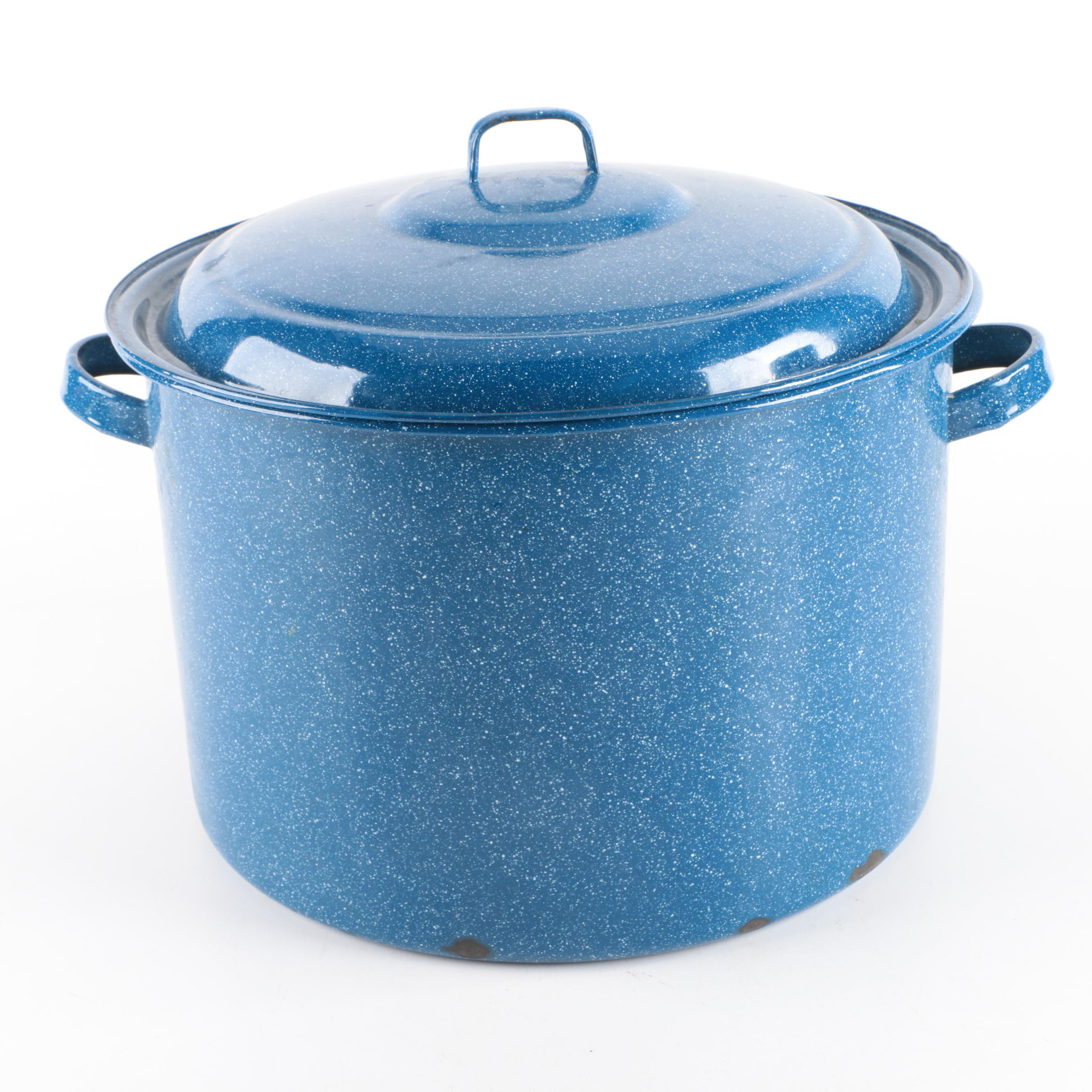 Vintage Enameled Stock Pot