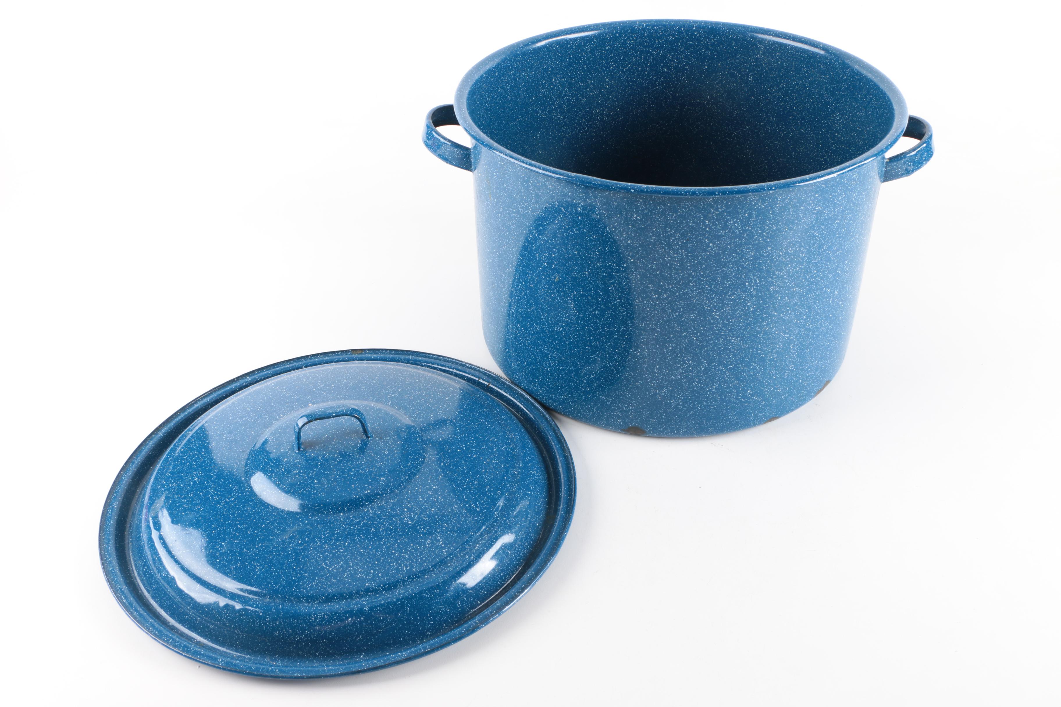 Vintage Enameled Stock Pot