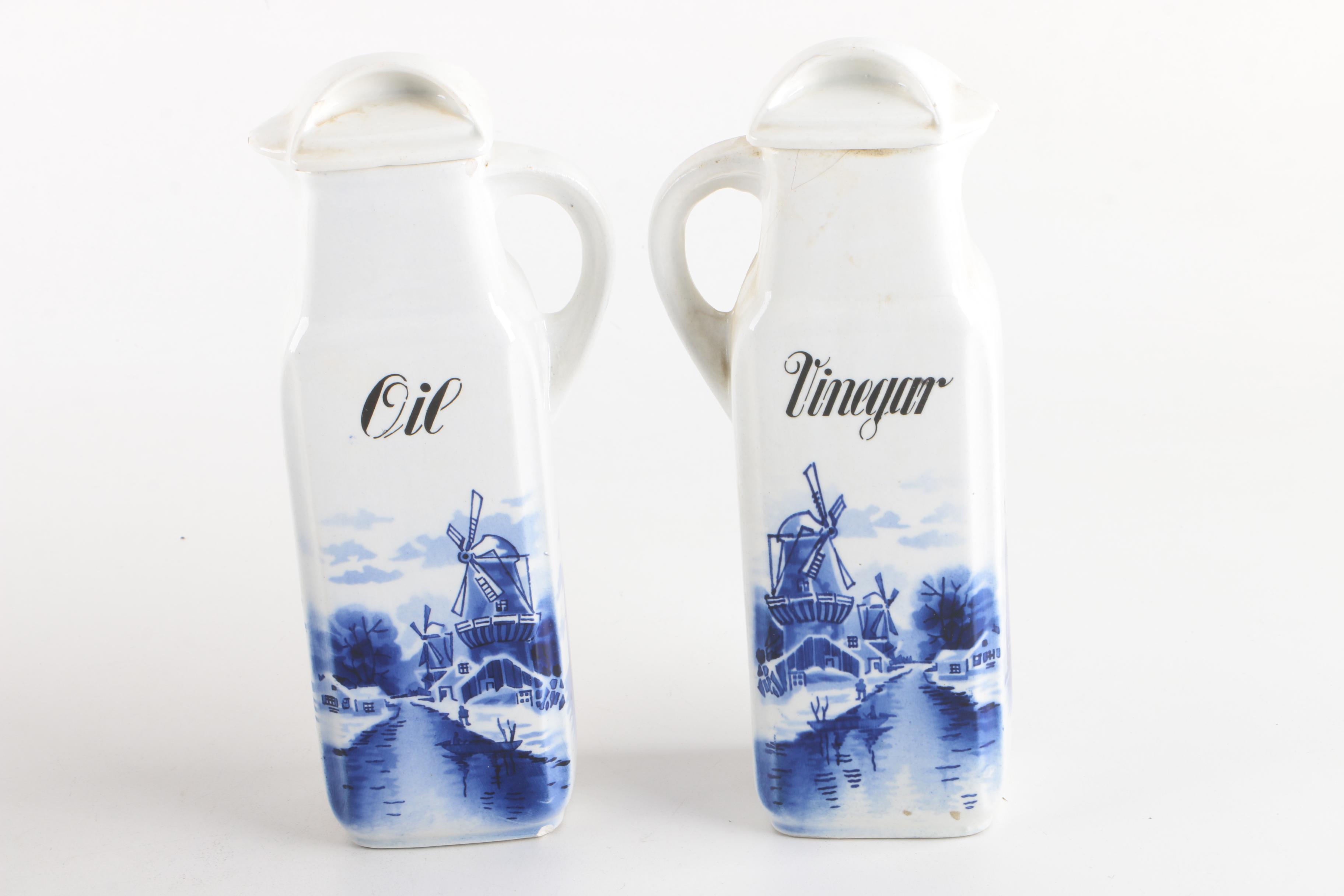 Vintage Delft Style Inge Ceramic Kitchen Canisters