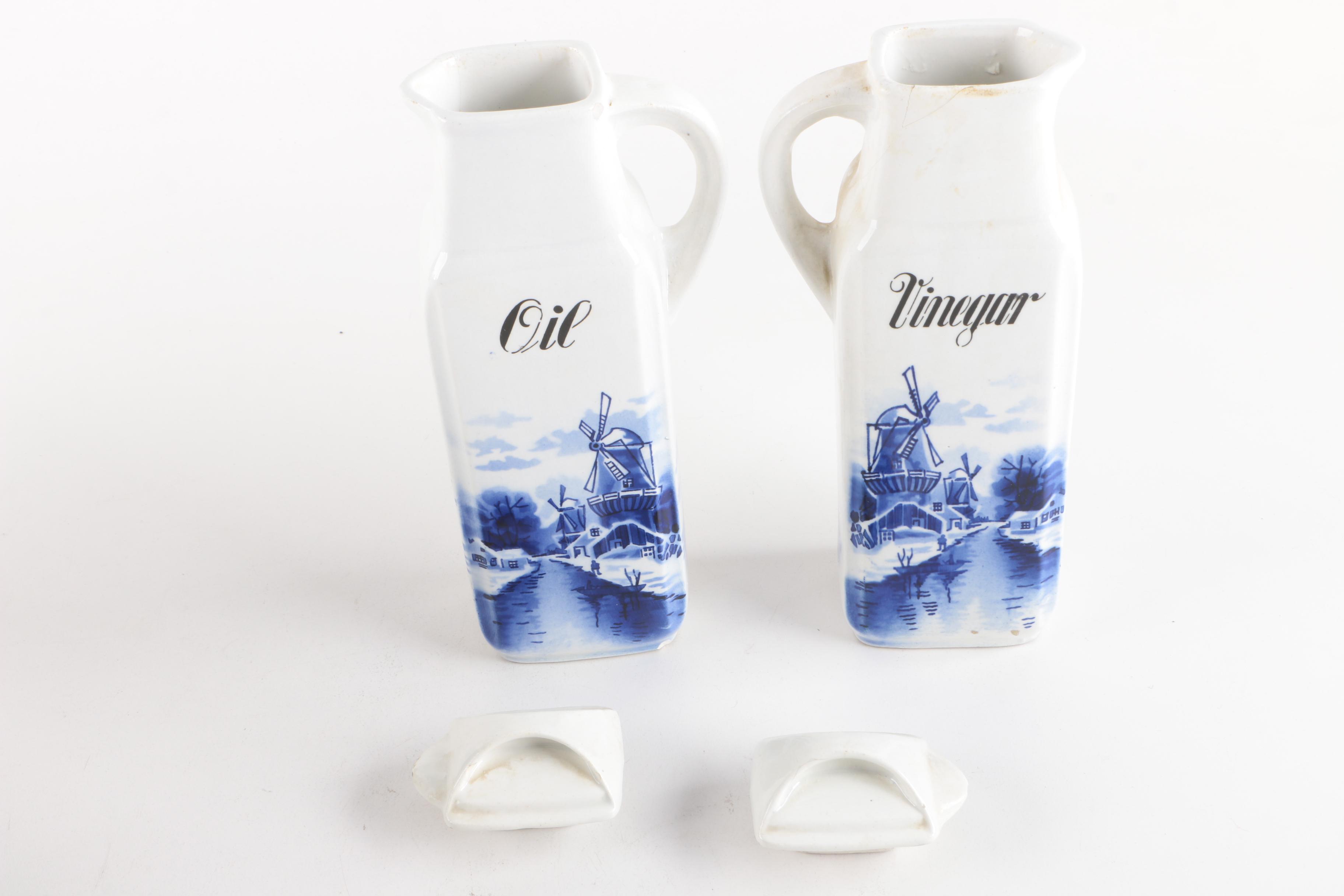 Vintage Delft Style Inge Ceramic Kitchen Canisters