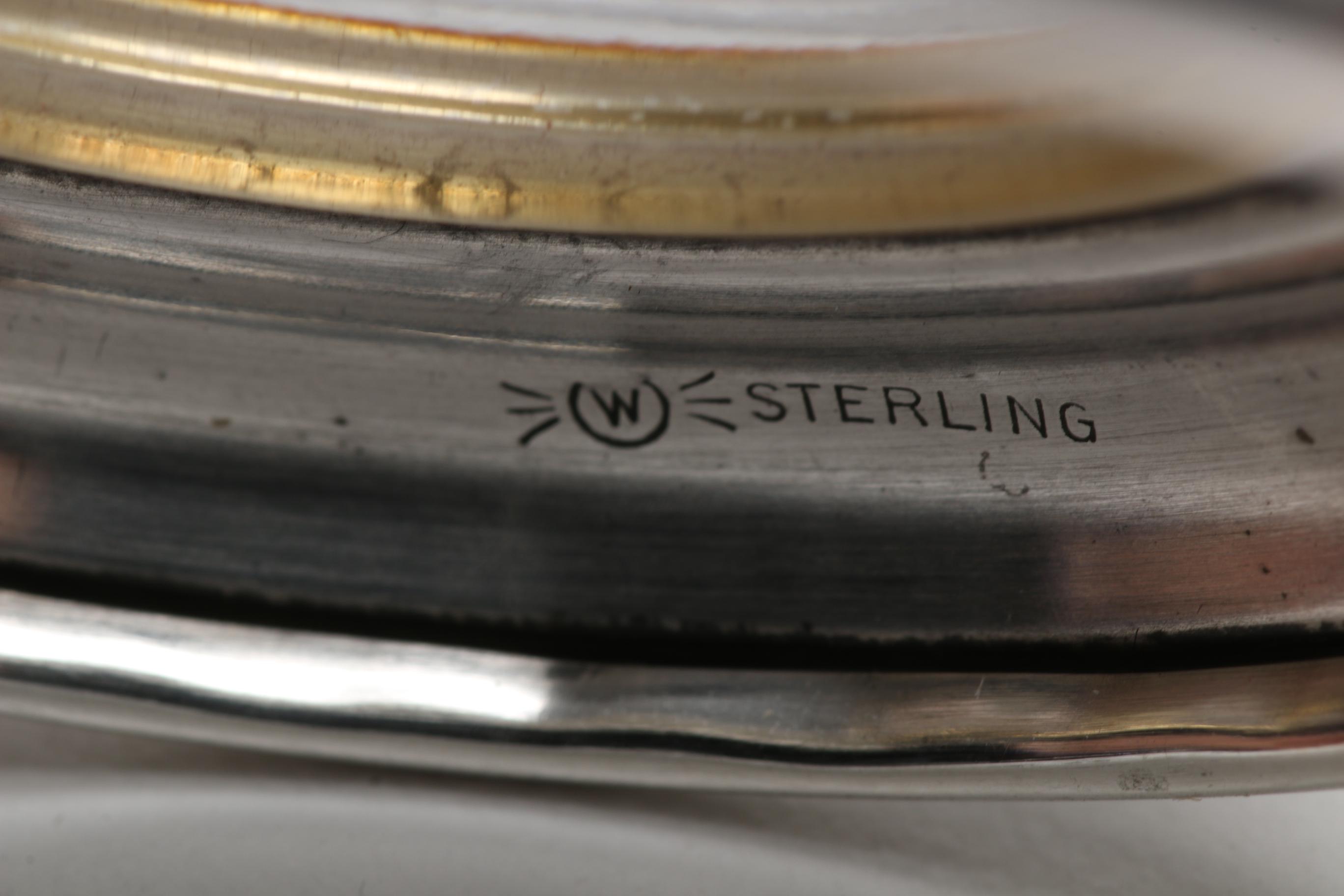 Cambridge and Frank M. Whiting Co. Glass Creamers with Sterling Pedestal Bases