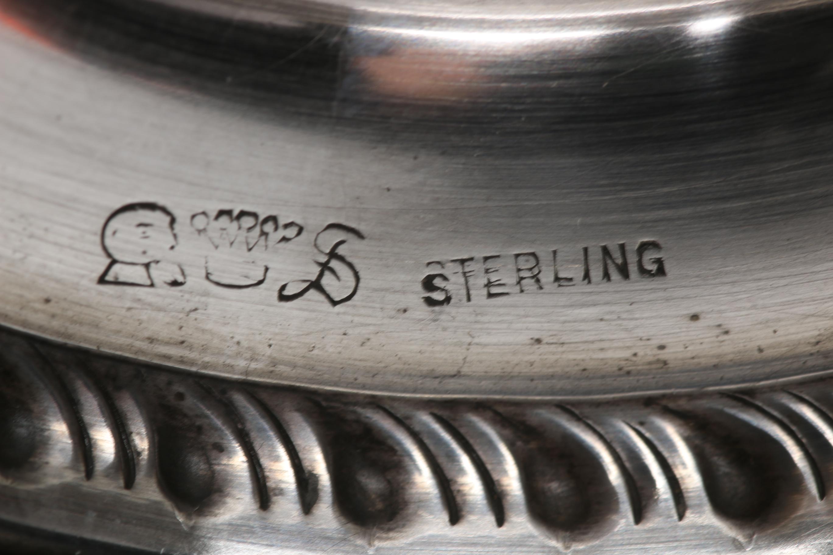 Cambridge and Frank M. Whiting Co. Glass Creamers with Sterling Pedestal Bases