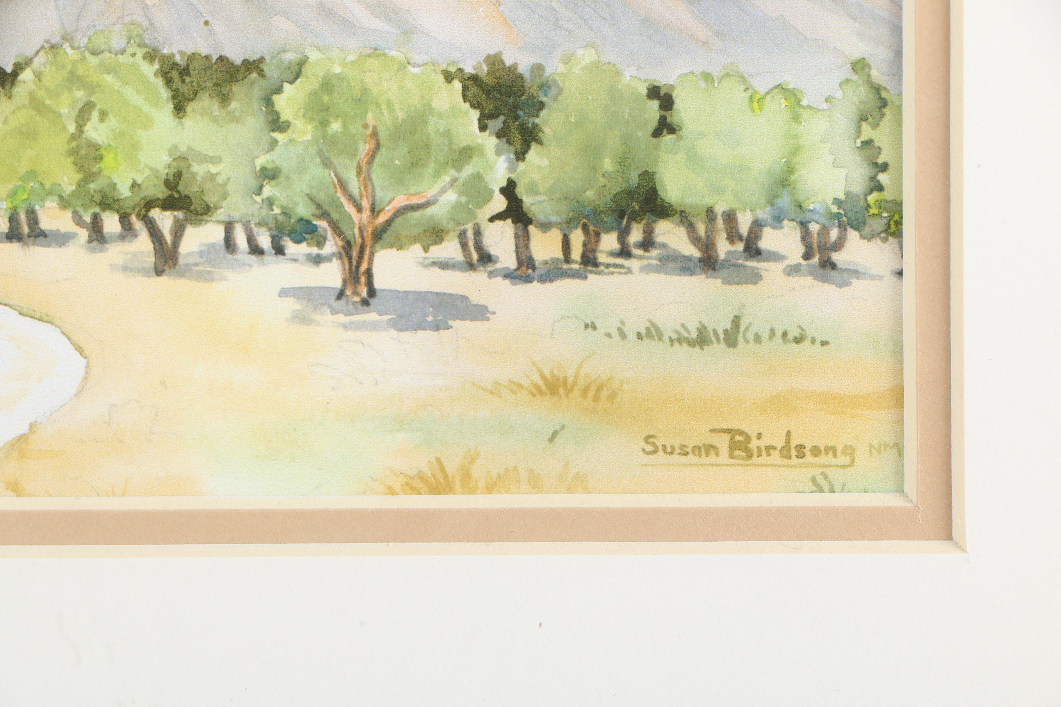 Susan Birdsong Limited Edition Giclée After Watercolor of Mountain Landscape