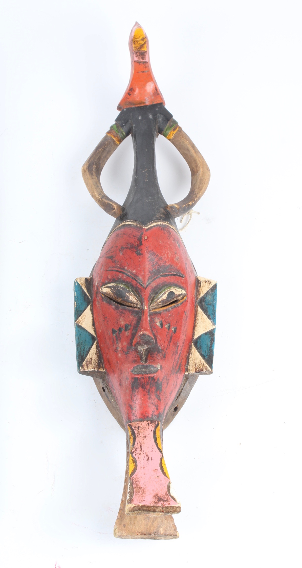 Colorful West African Fang Mask and Ivory Coast Guro Spirit Mask