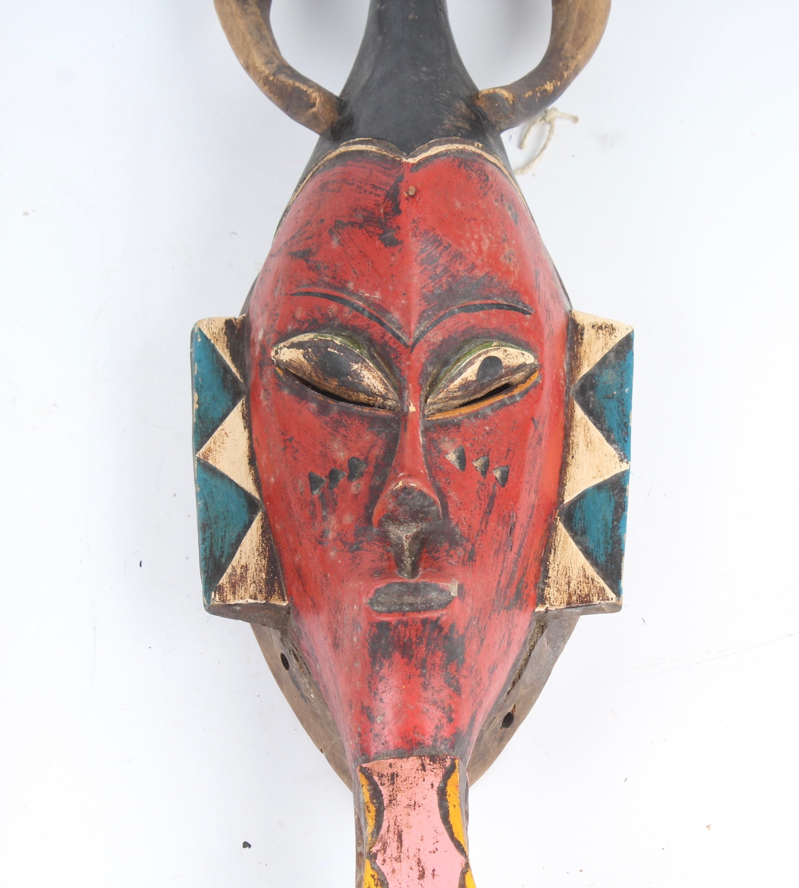 Colorful West African Fang Mask and Ivory Coast Guro Spirit Mask