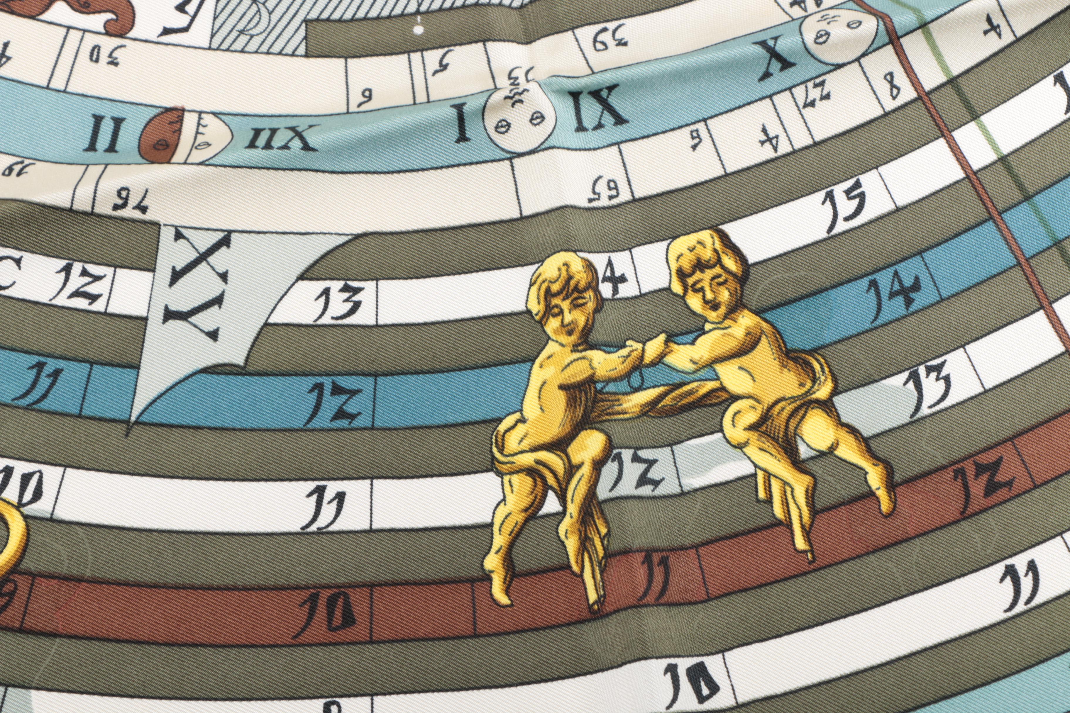 Hermès "Astrologie Dies et Hore" Silk Scarf Designed by F. Faconnet