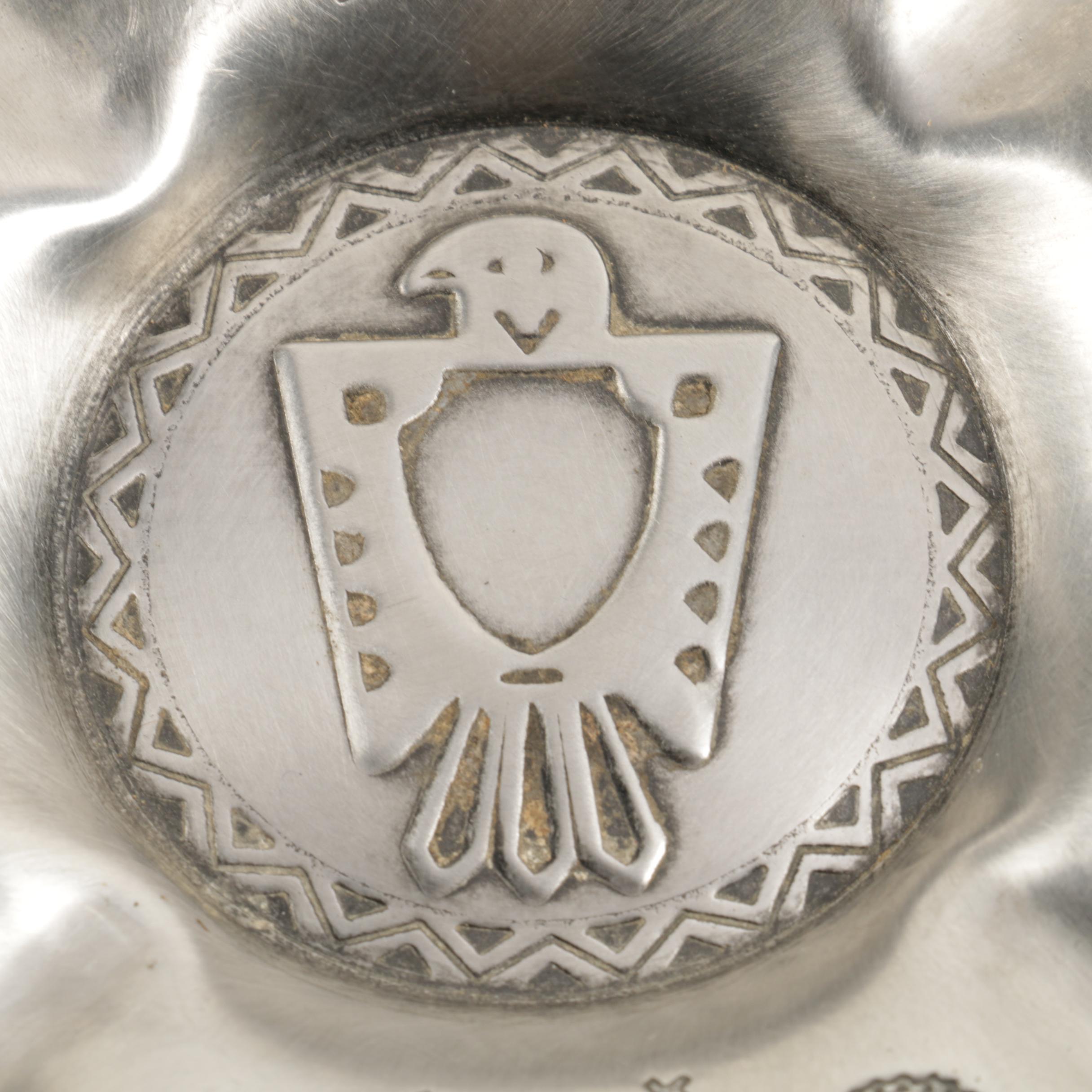 Native American Inspired Silver-Plated Ashtray