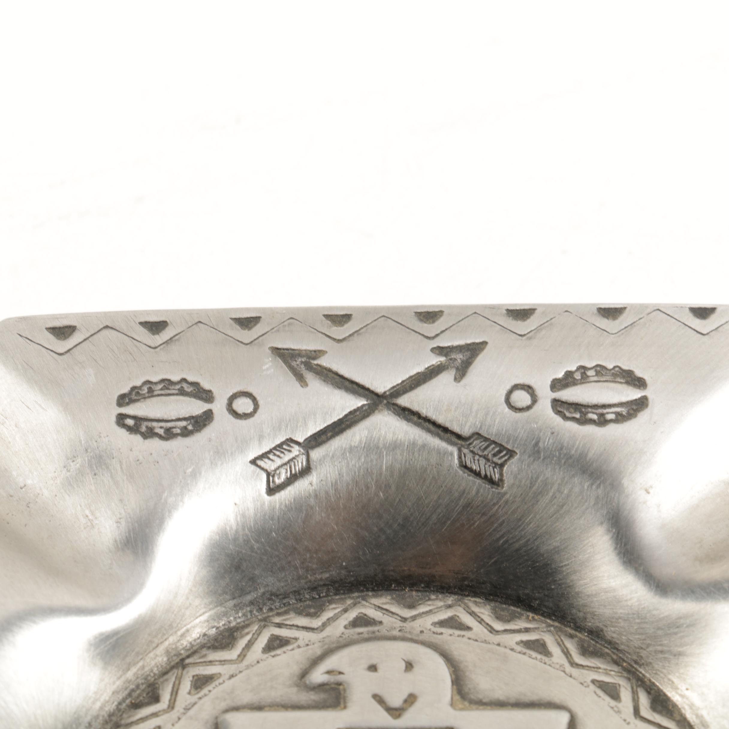 Native American Inspired Silver-Plated Ashtray