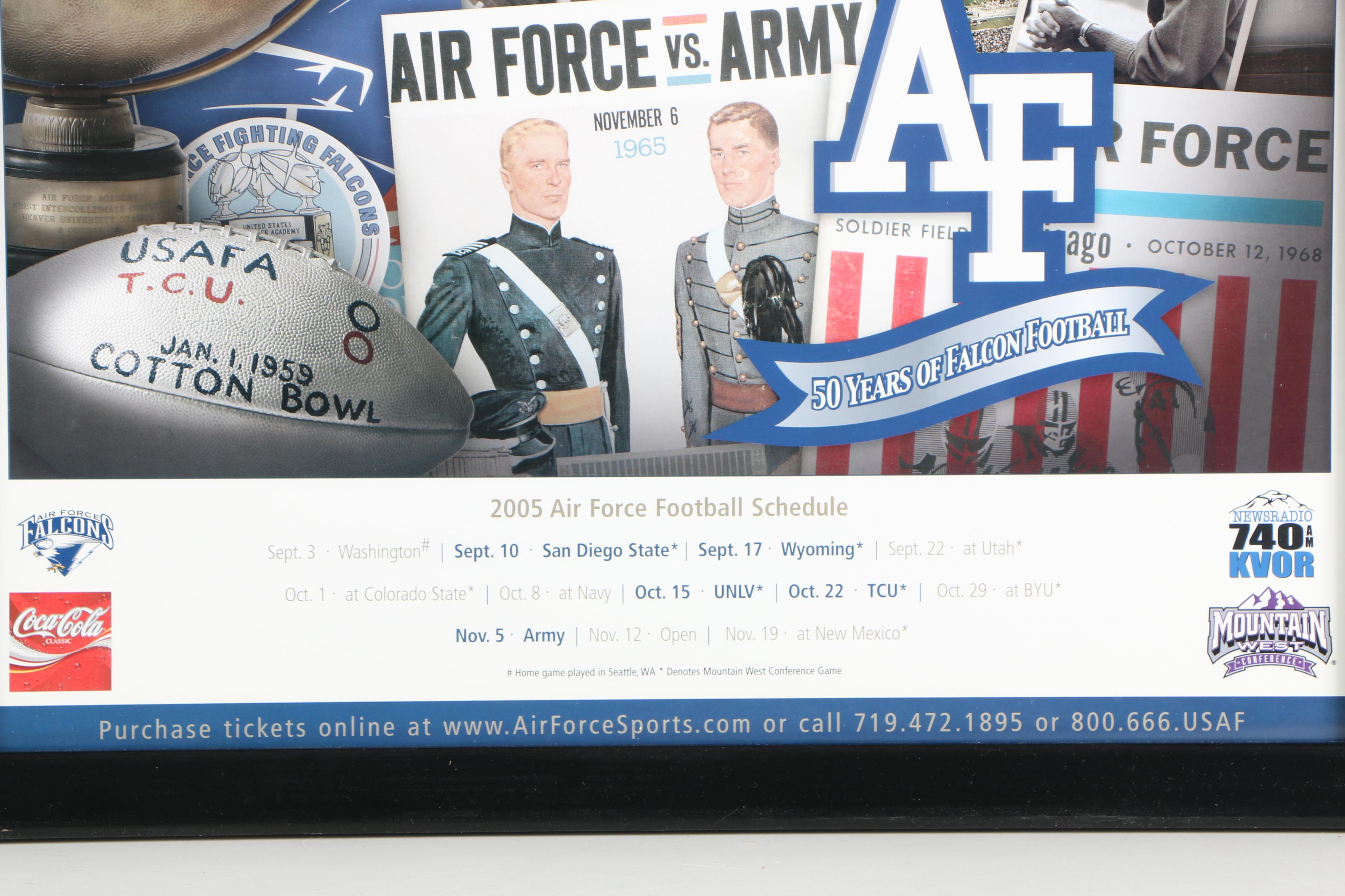 Offset Lithograph Poster on Paper for Air Force Falcons 2005 Schedule