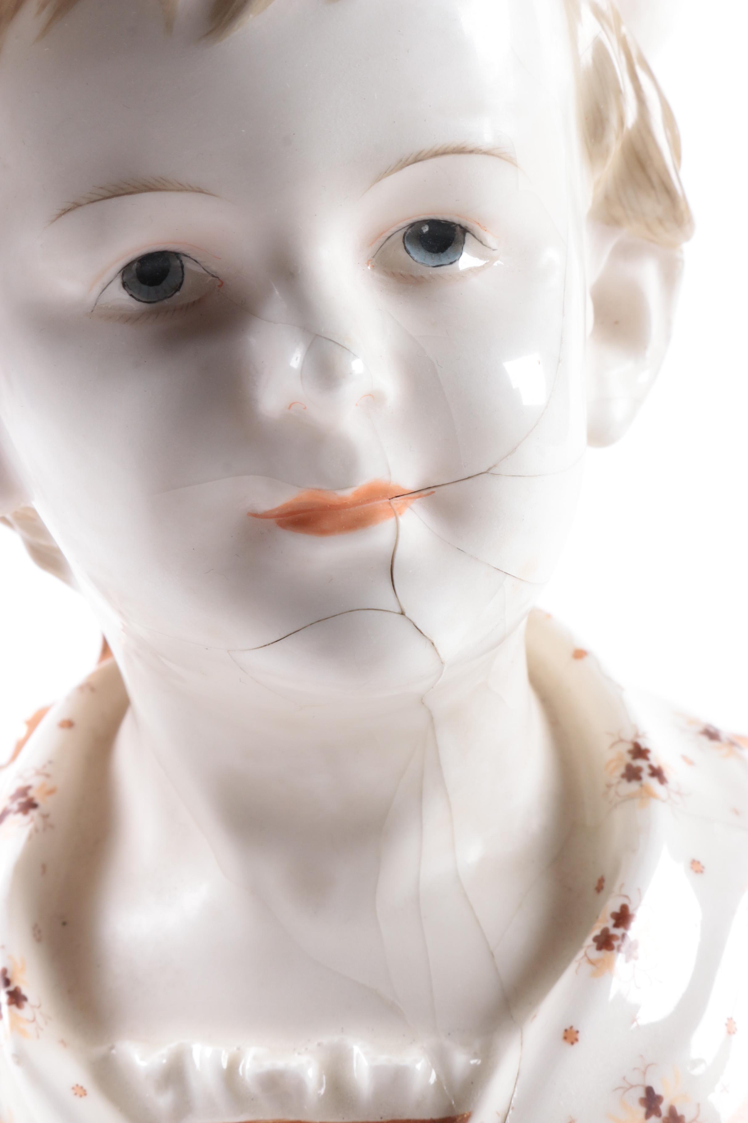 Antique Kister Porzellan-Manufaktur Porcelain Children Busts