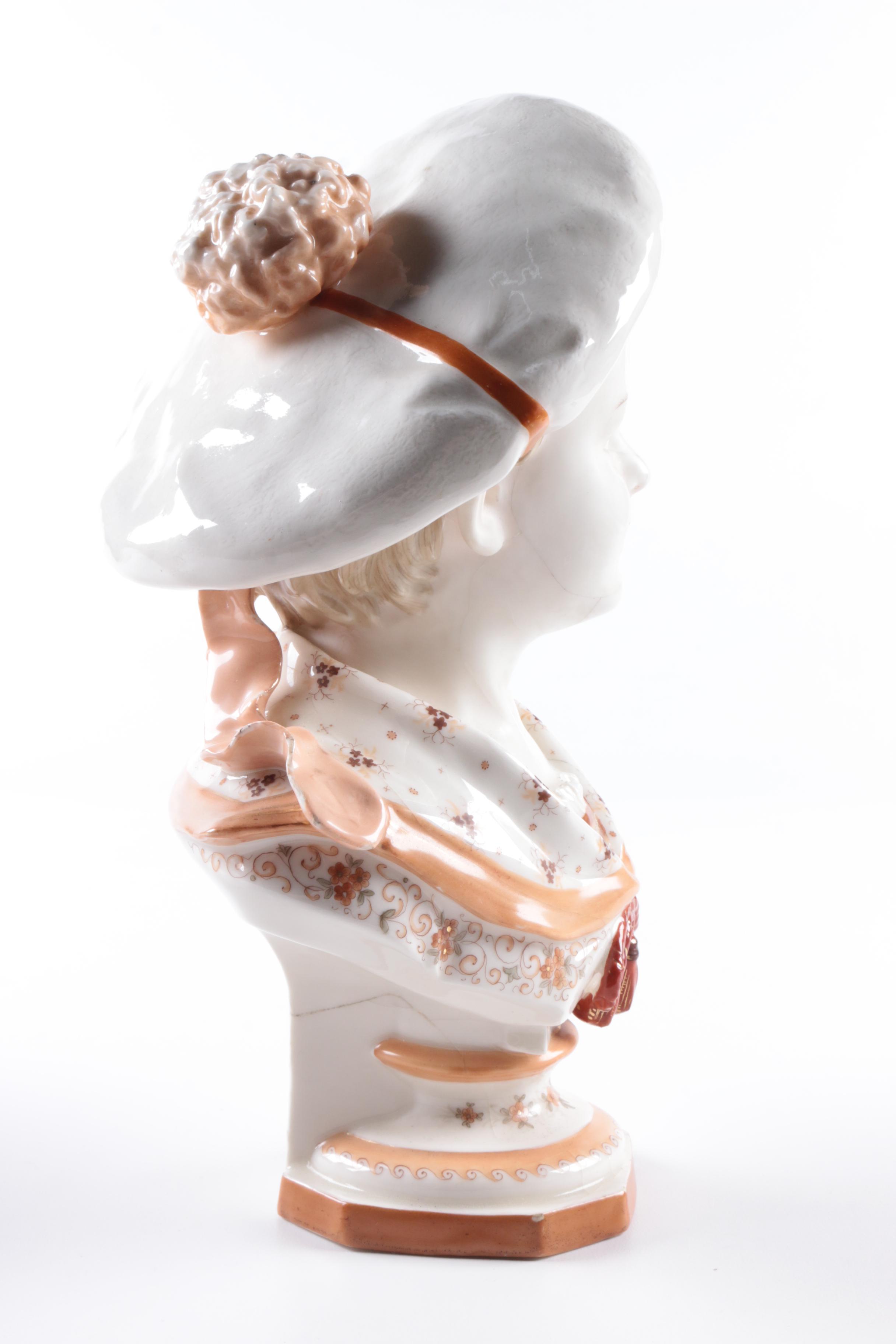 Antique Kister Porzellan-Manufaktur Porcelain Children Busts