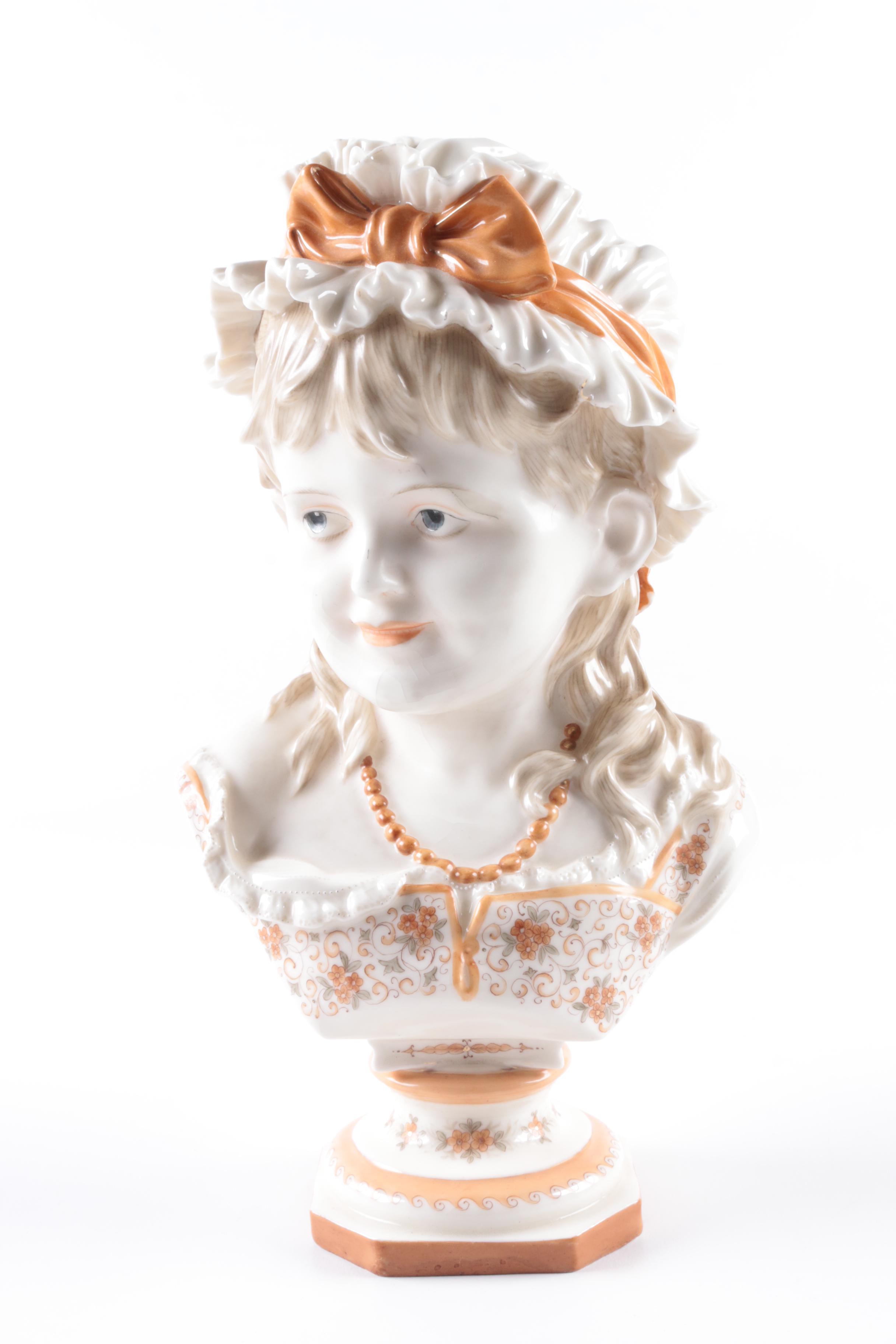Antique Kister Porzellan-Manufaktur Porcelain Children Busts