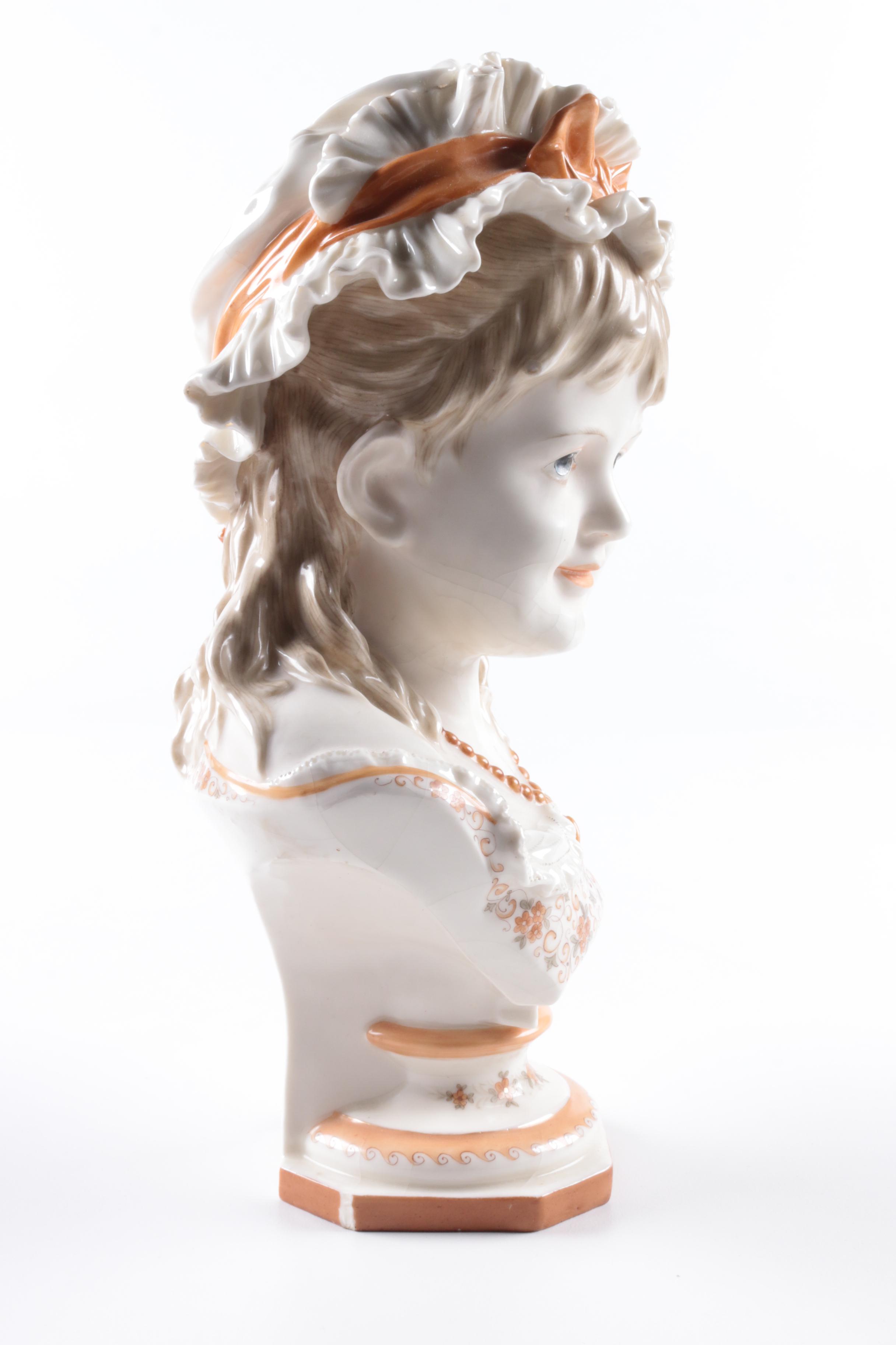 Antique Kister Porzellan-Manufaktur Porcelain Children Busts