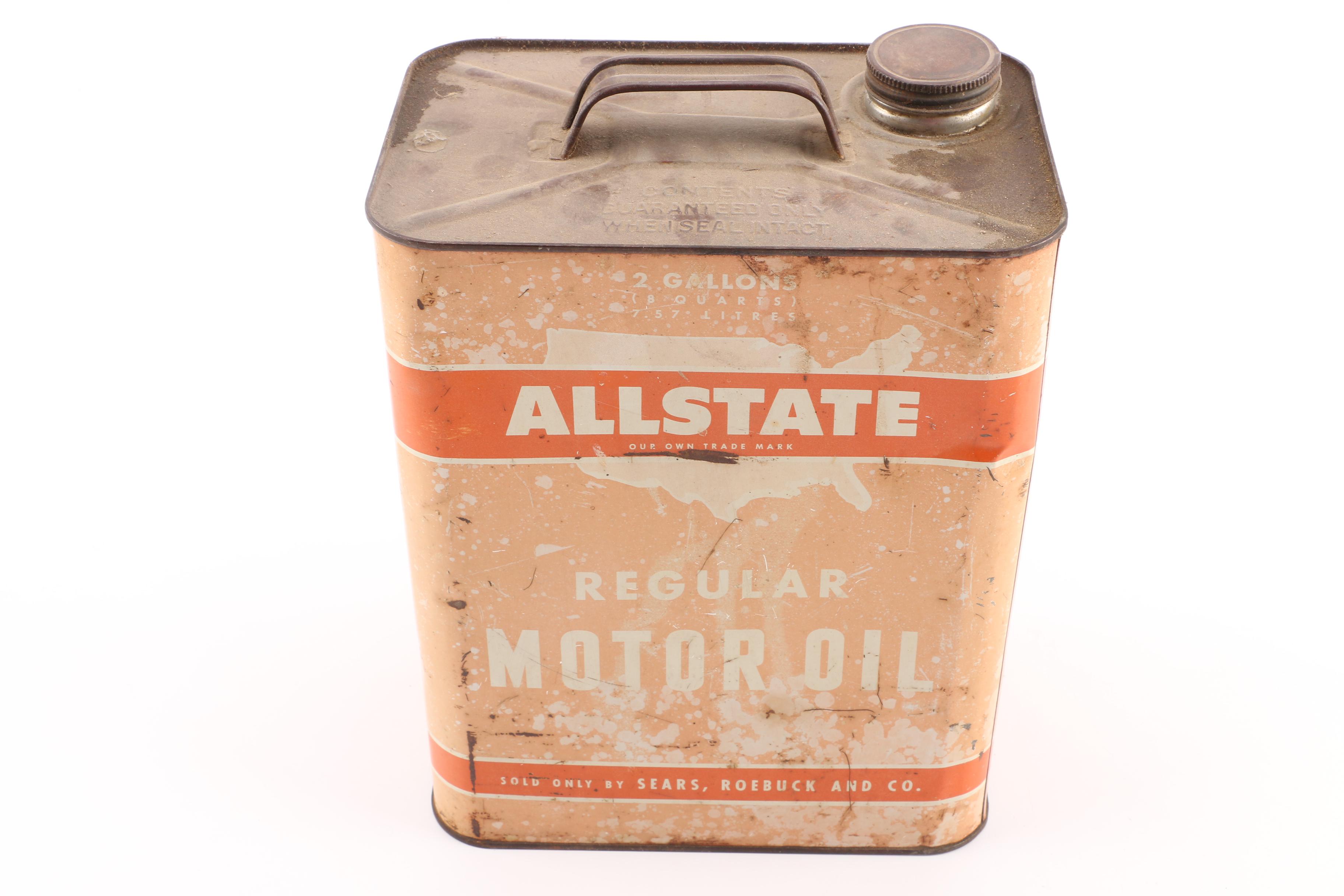 Vintage Sears Roebuck and Co. Motor Oil Can