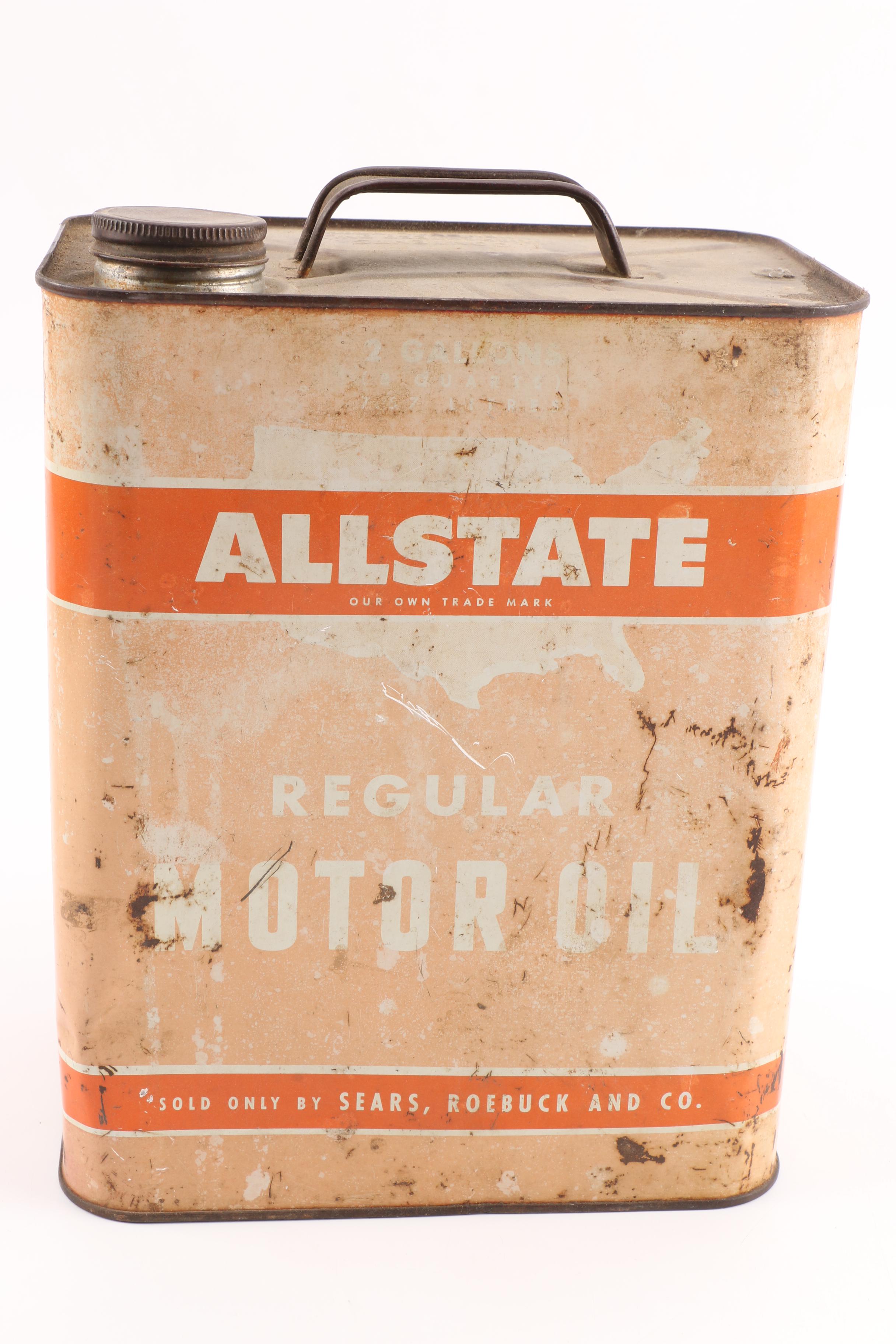 Vintage Sears Roebuck and Co. Motor Oil Can