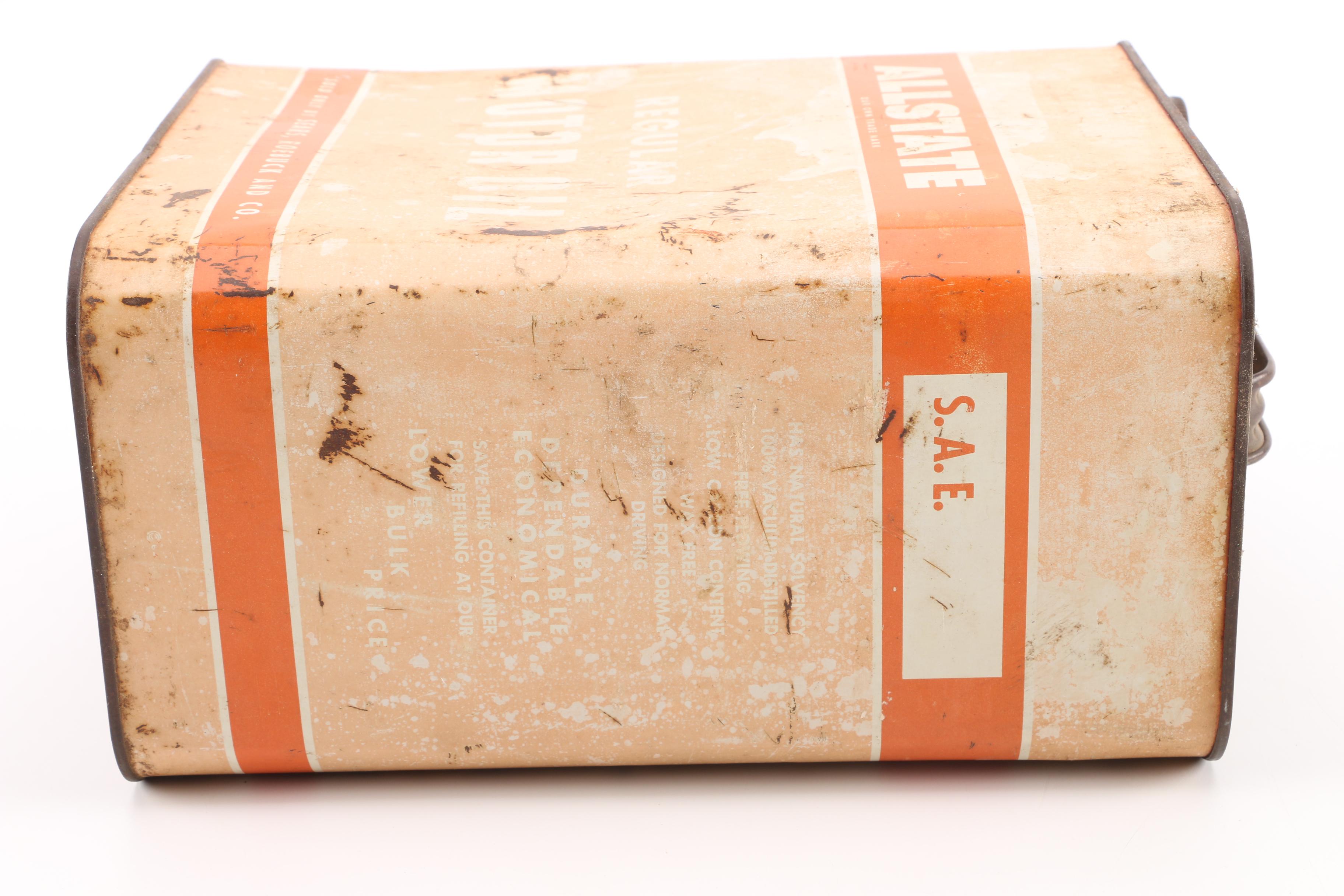 Vintage Sears Roebuck and Co. Motor Oil Can