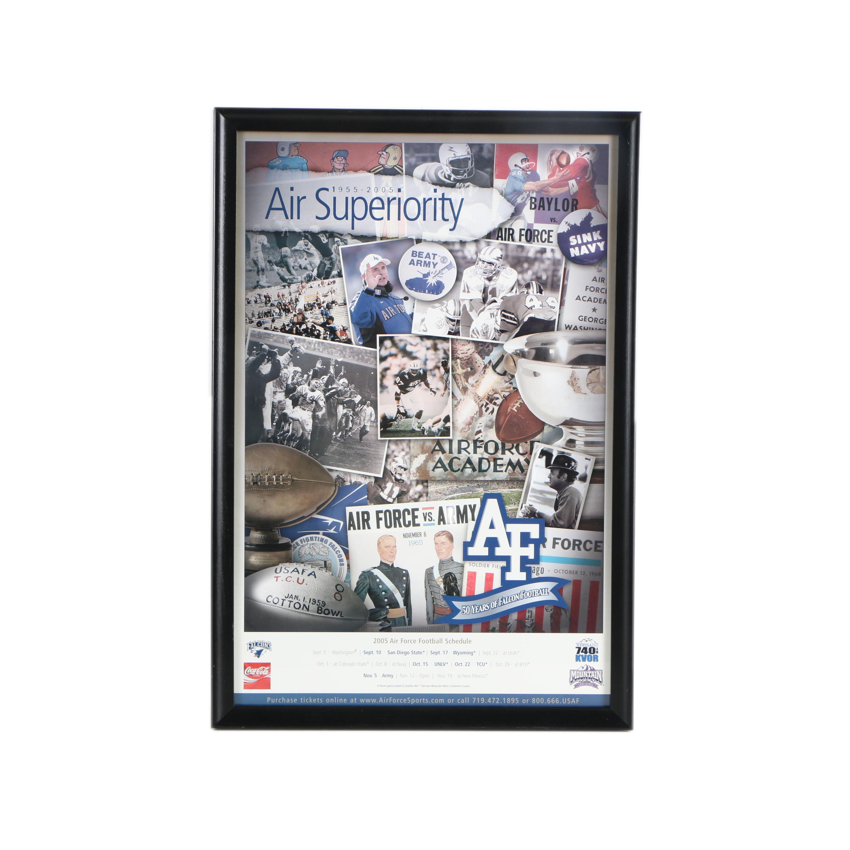 Offset Lithograph Poster on Paper for Air Force Falcons 2005 Schedule