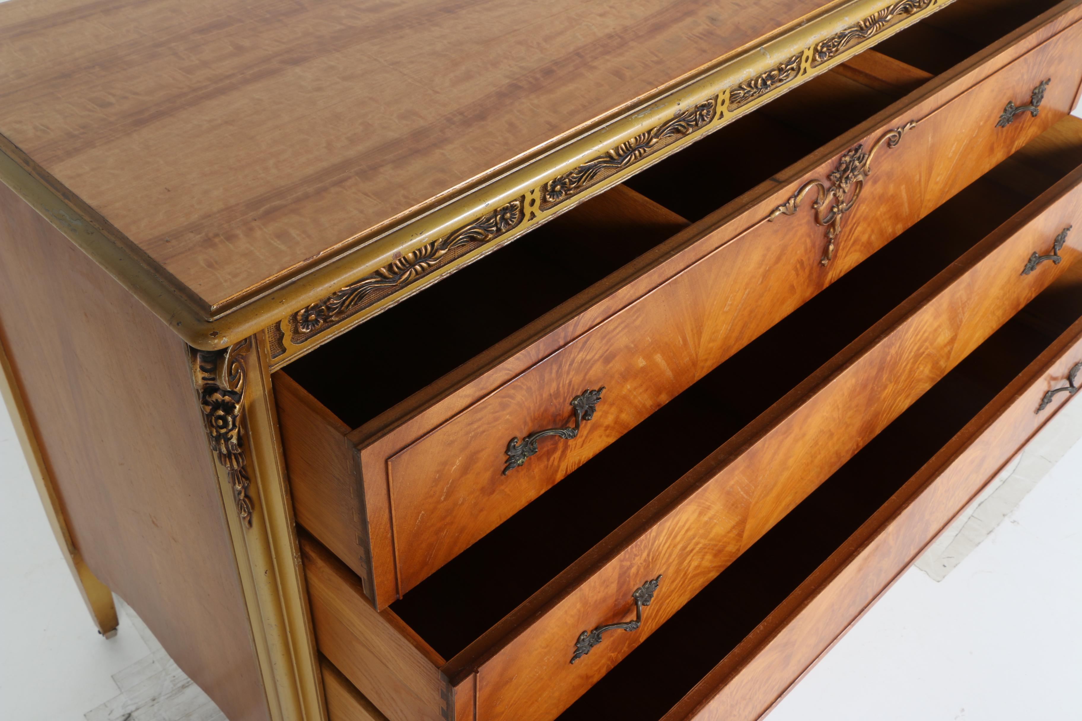 Vintage Louis XV Style Three-Drawer Dresser by John M. Smyth Co.