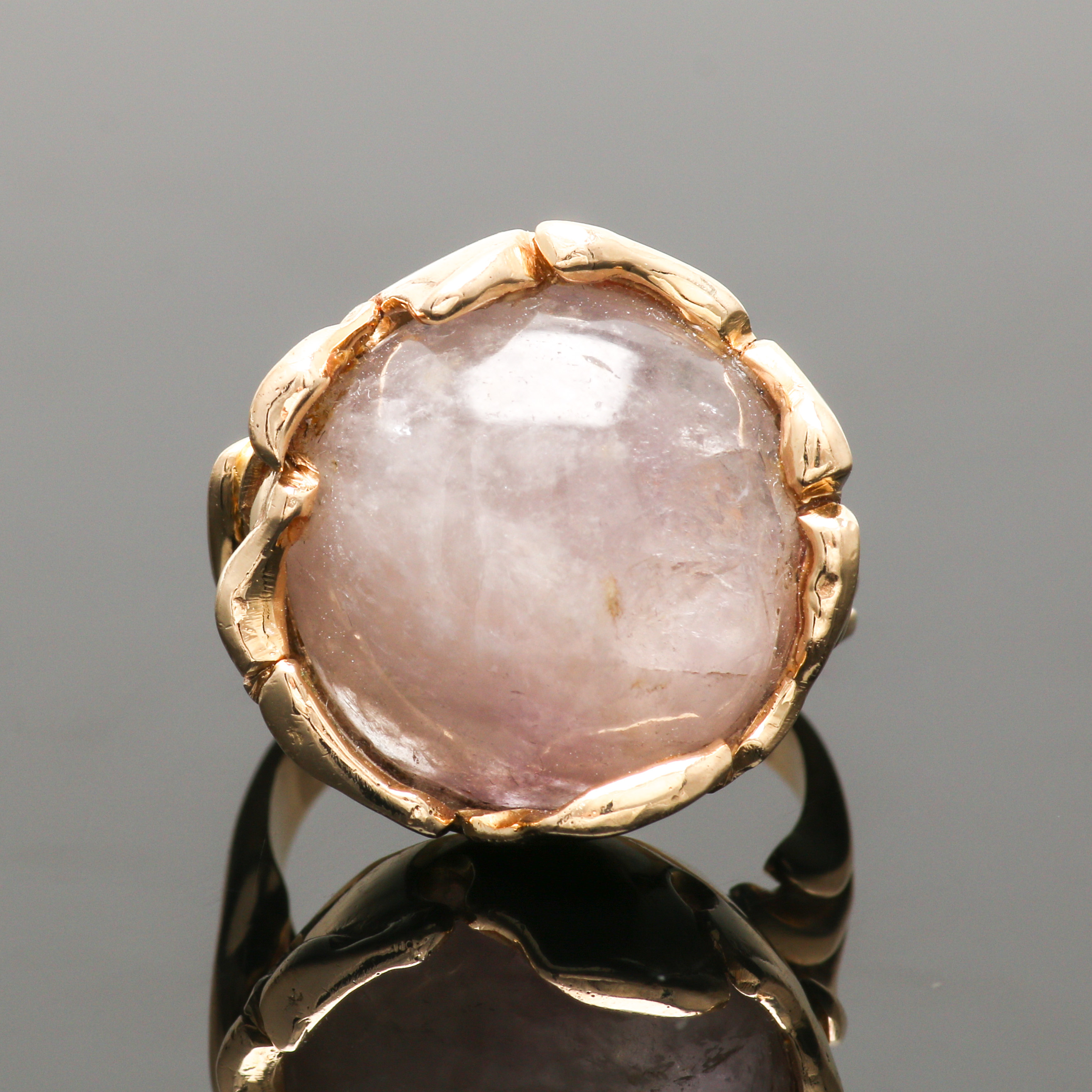 14K Yellow Gold Rose Quartz Ring