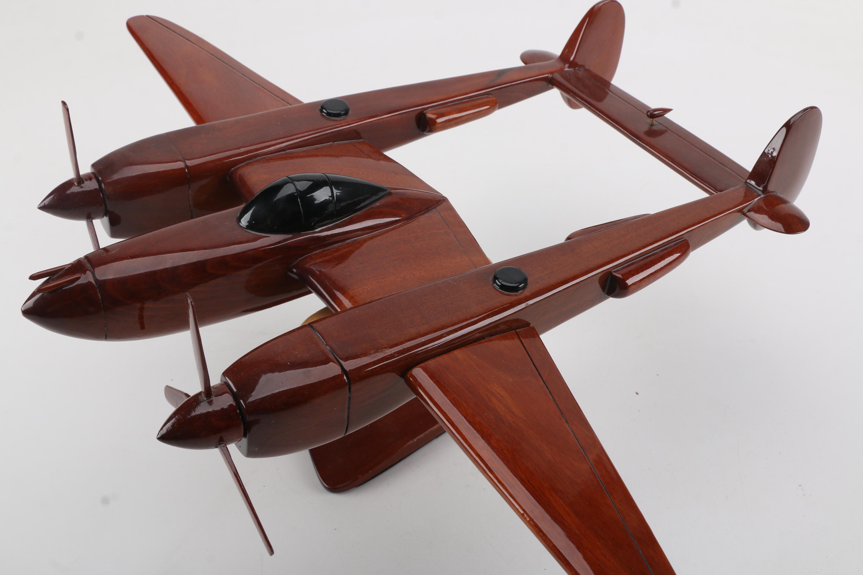 Wooden P-38 Lightning Model Airplane