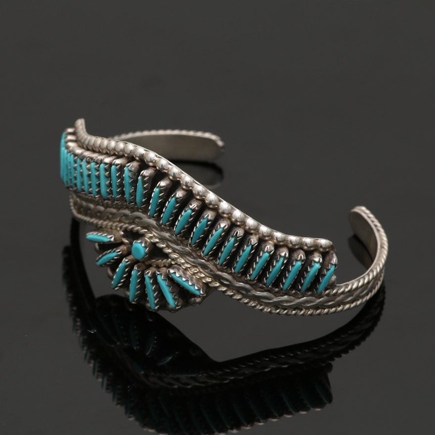 Rosalina Francisco Sterling Silver Turquoise Cuff Bracelet