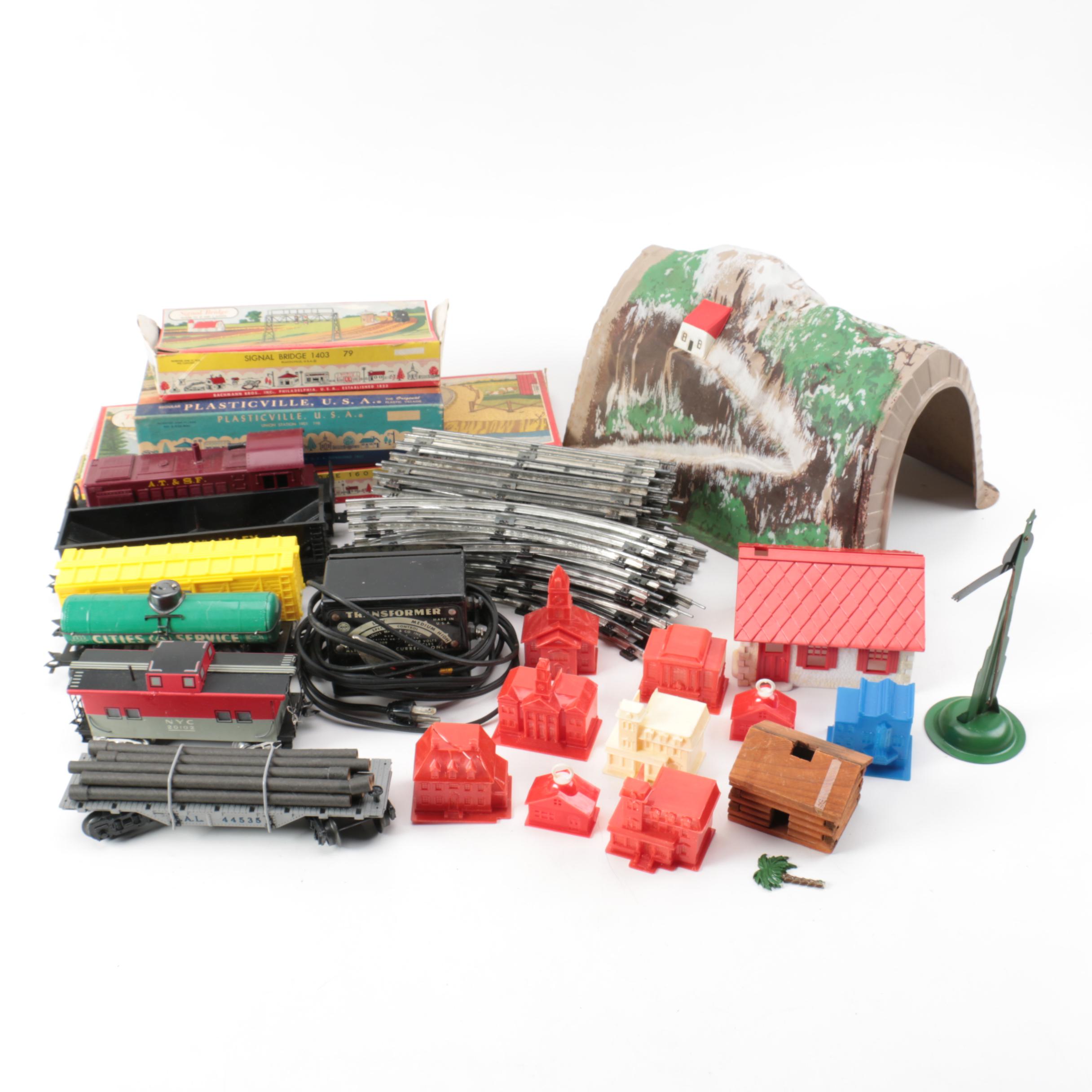 Marx Train Set, Track, Plasticville Model Kits, and Other Train Accessories
