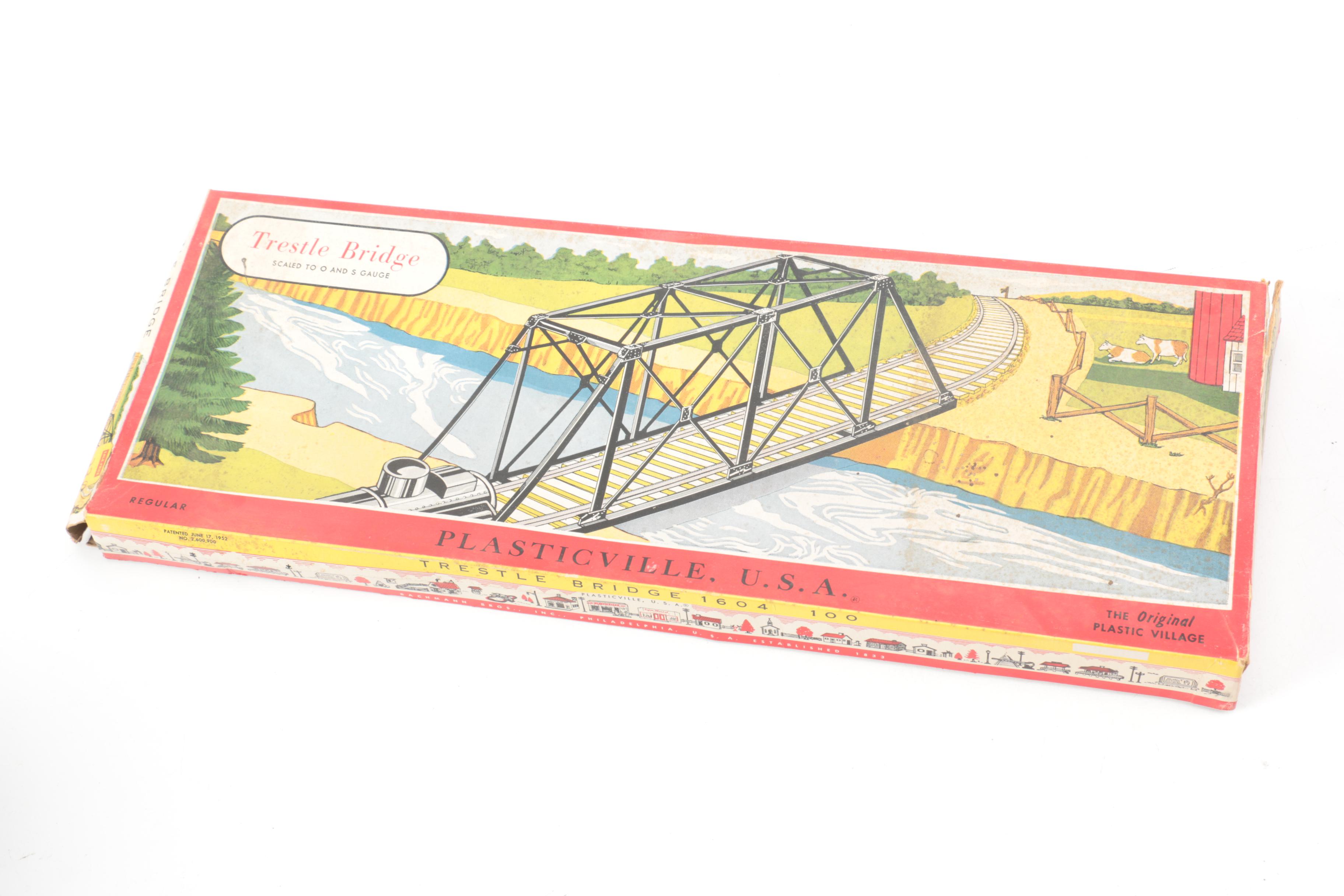 Marx Train Set, Track, Plasticville Model Kits, and Other Train Accessories