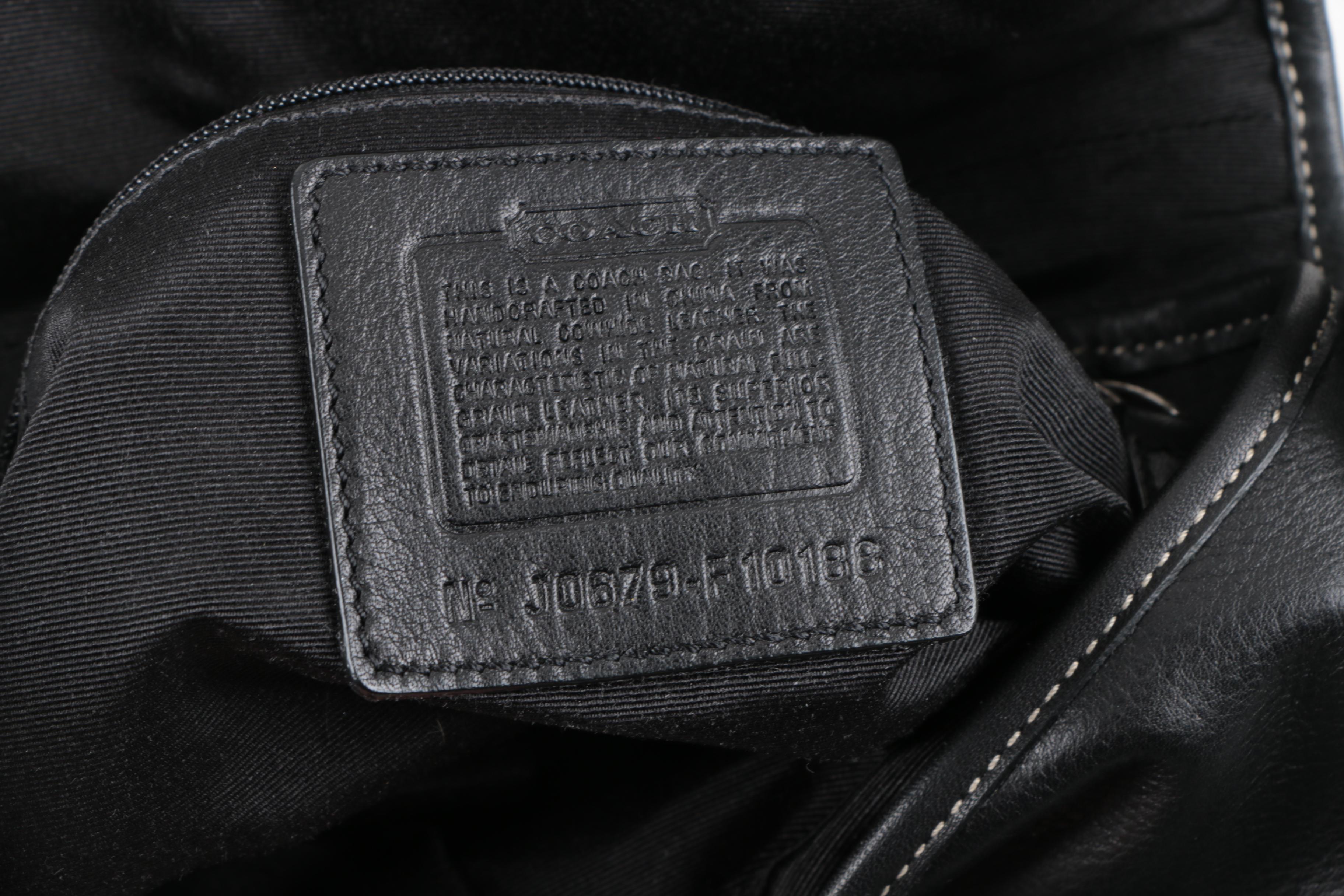 Coach Soho Black Leather Buckle Hobo Handbag with Wallet