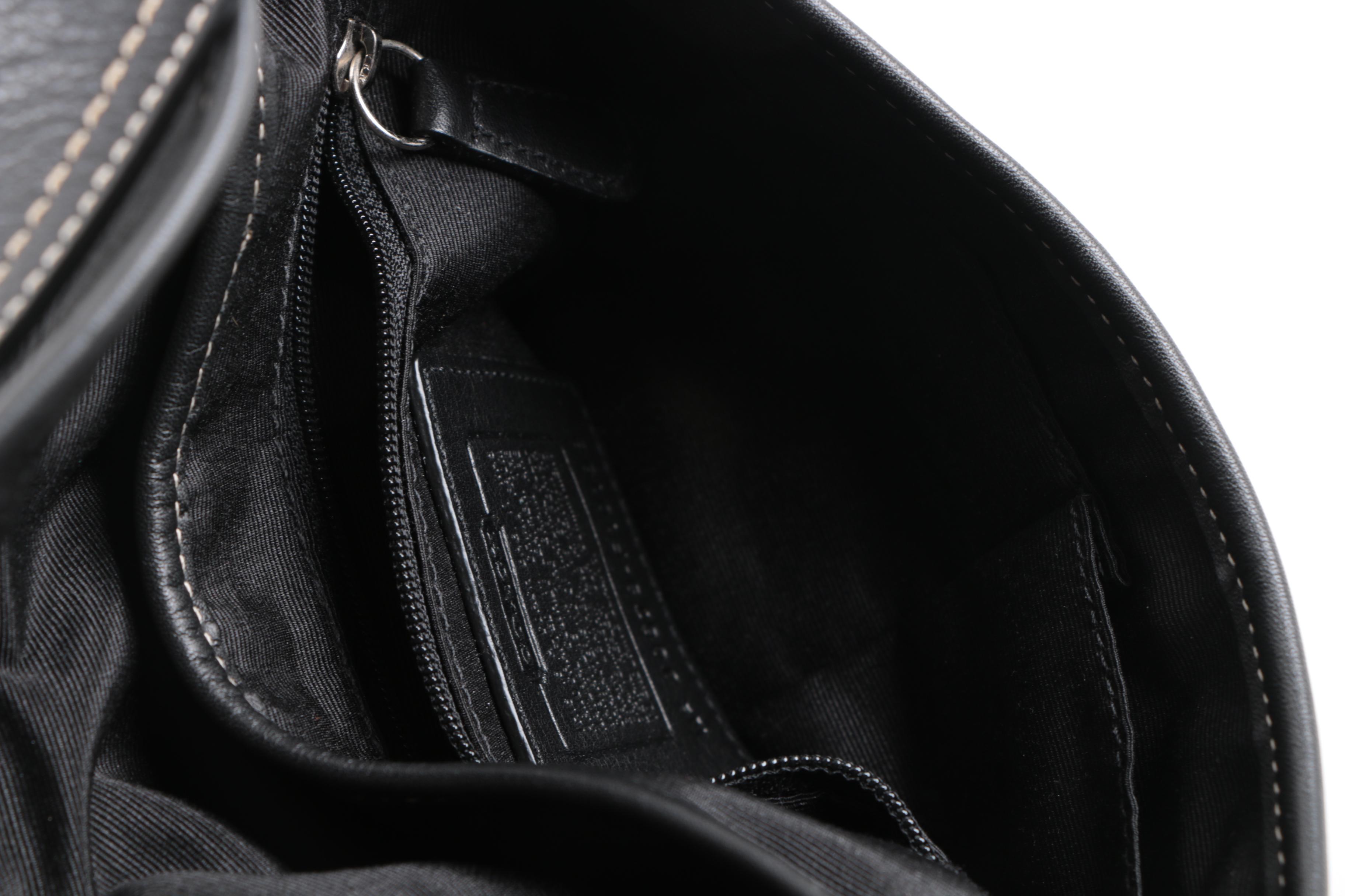 Coach Soho Black Leather Buckle Hobo Handbag with Wallet