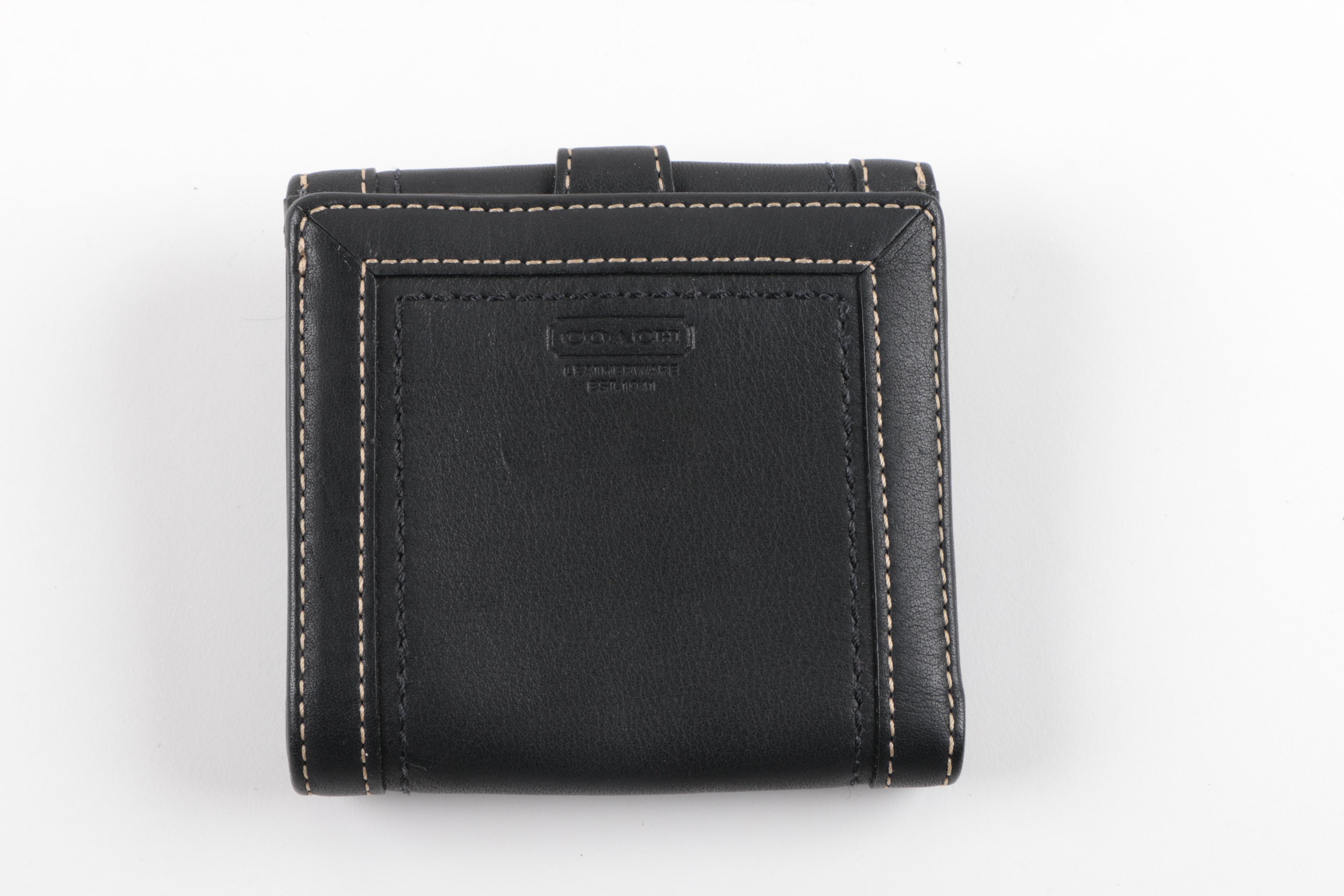 Coach Soho Black Leather Buckle Hobo Handbag with Wallet