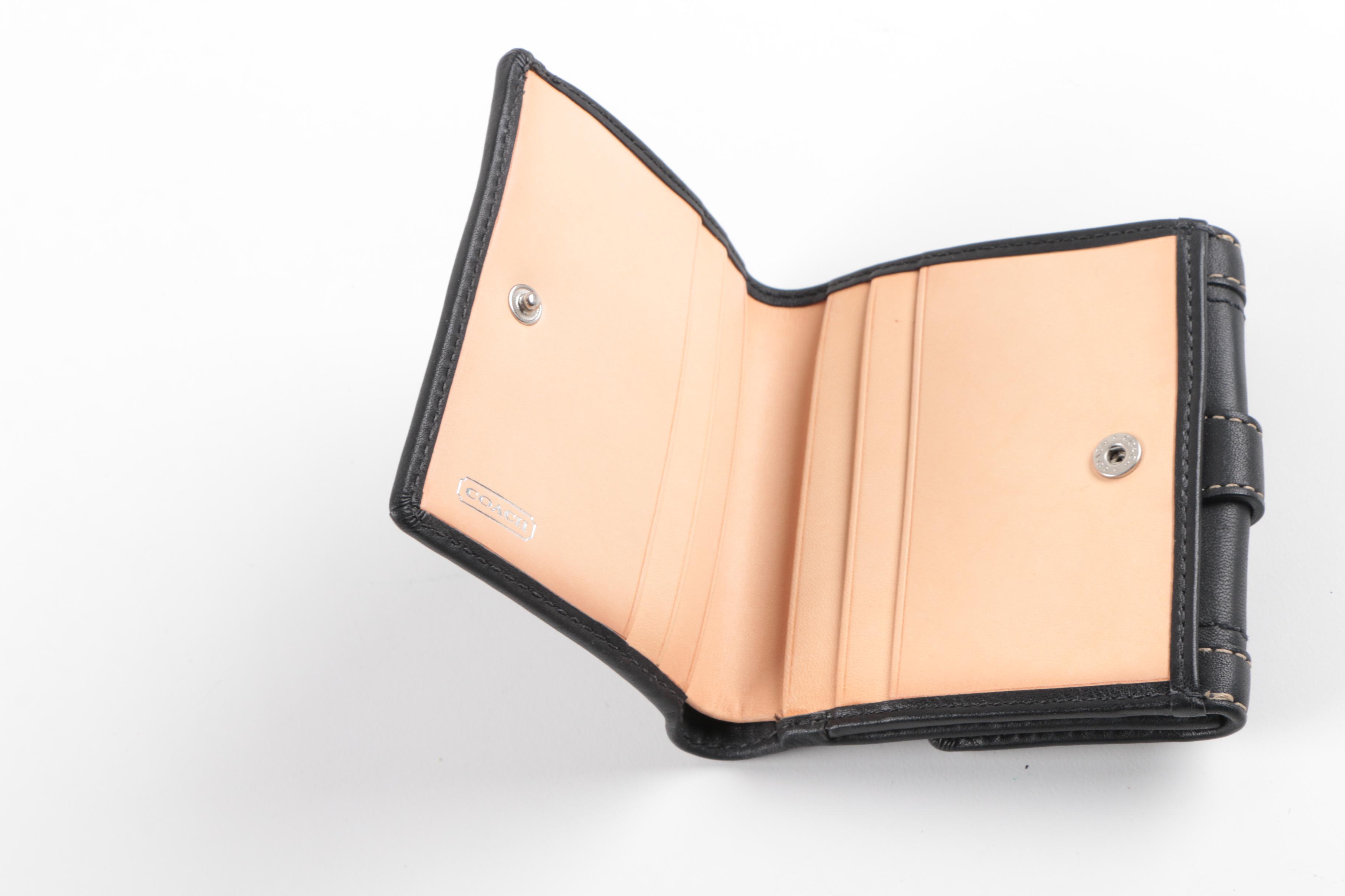 Coach Soho Black Leather Buckle Hobo Handbag with Wallet