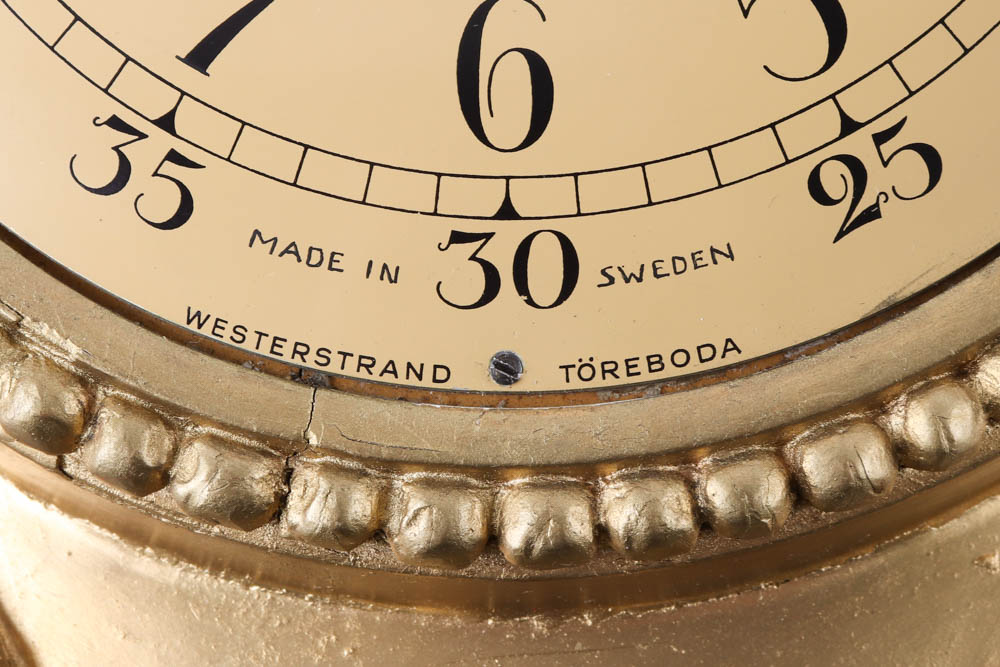 Vintage Westerstrand Swedish Gilt Cartel Clock