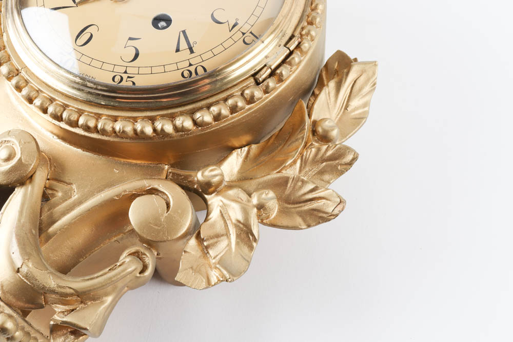 Vintage Westerstrand Swedish Gilt Cartel Clock