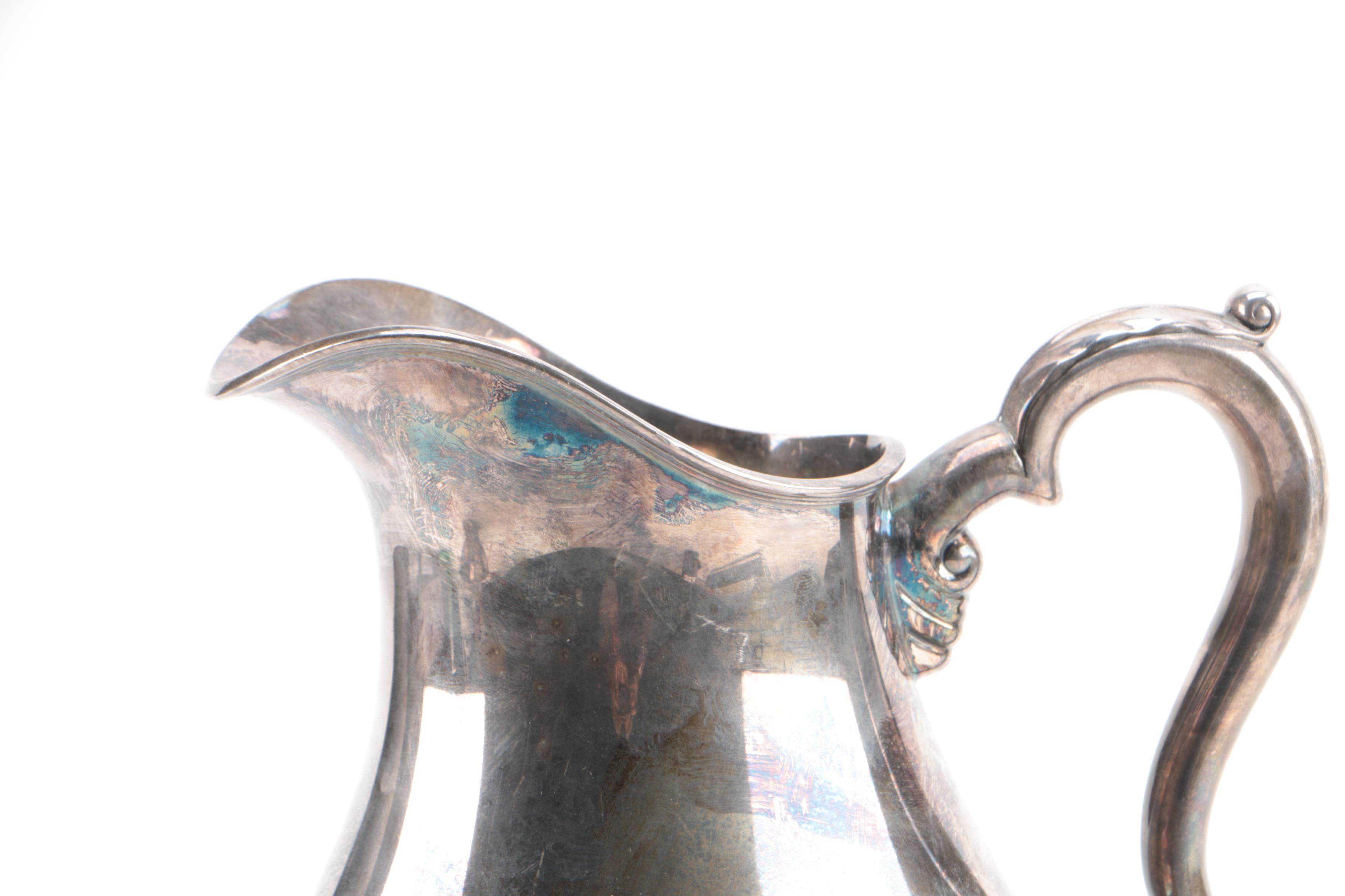 1847 Rogers Bros "Remembrance" Silver Plate Pitcher and Sheridan Bowl