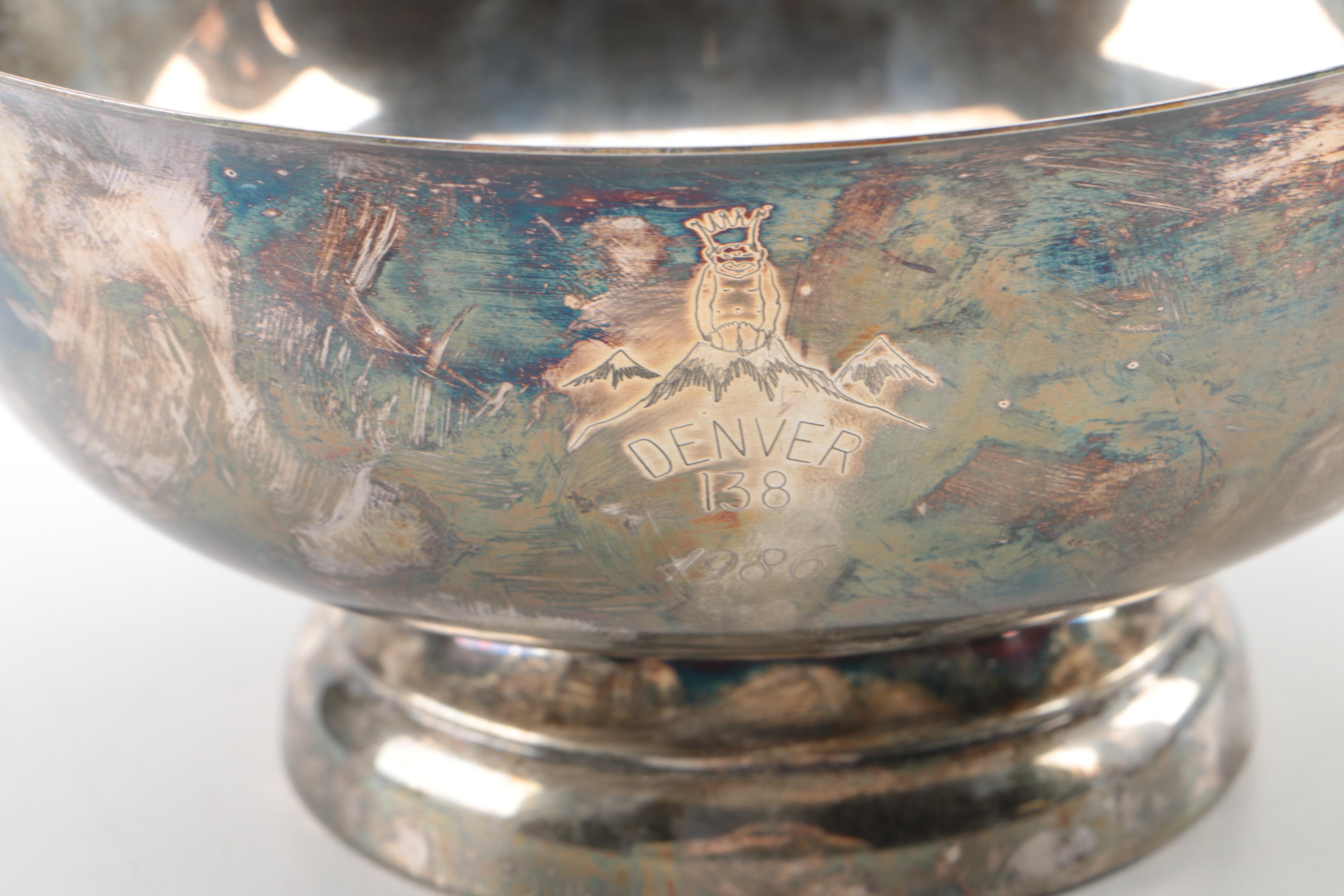 1847 Rogers Bros "Remembrance" Silver Plate Pitcher and Sheridan Bowl