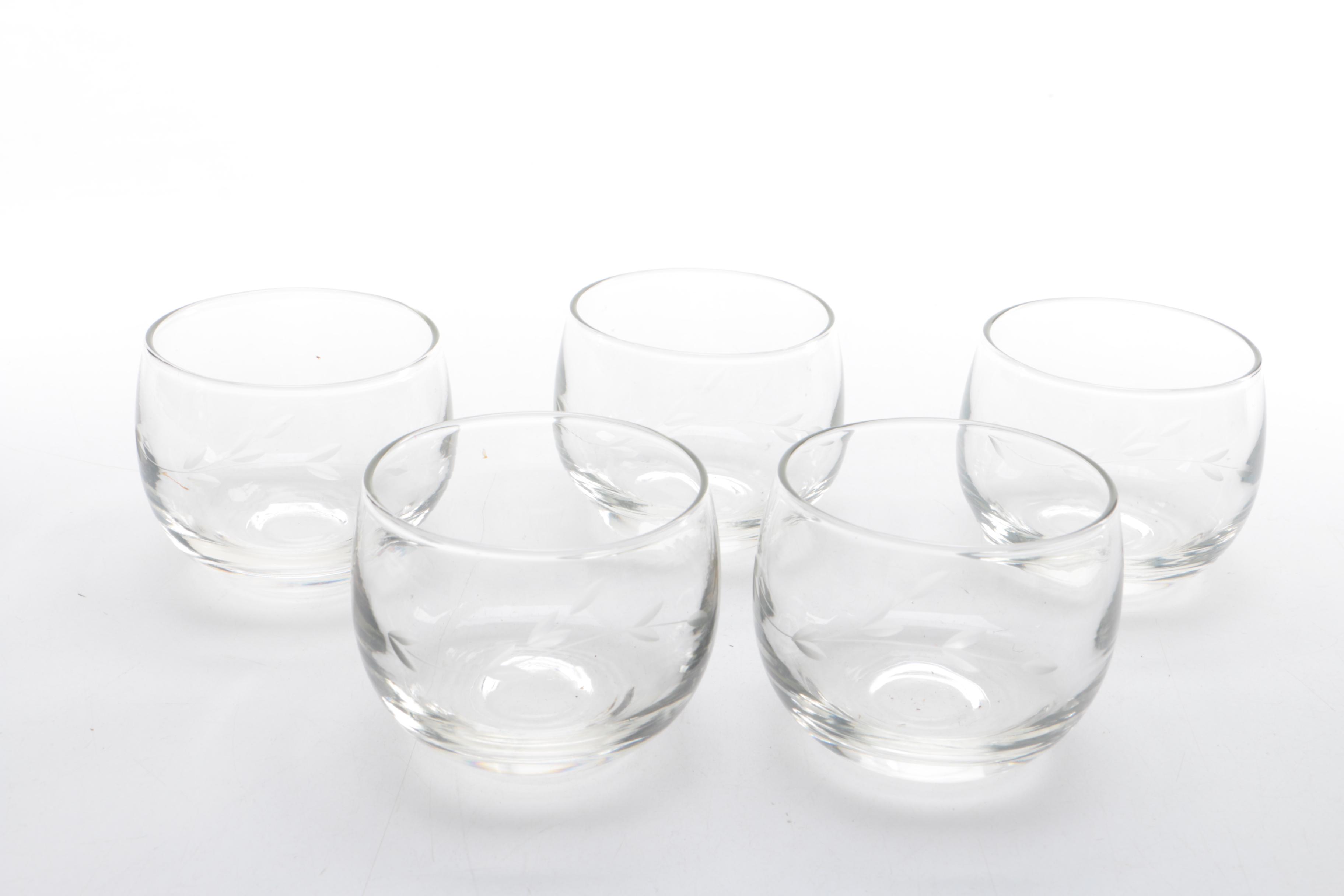Etched Floral Glassware
