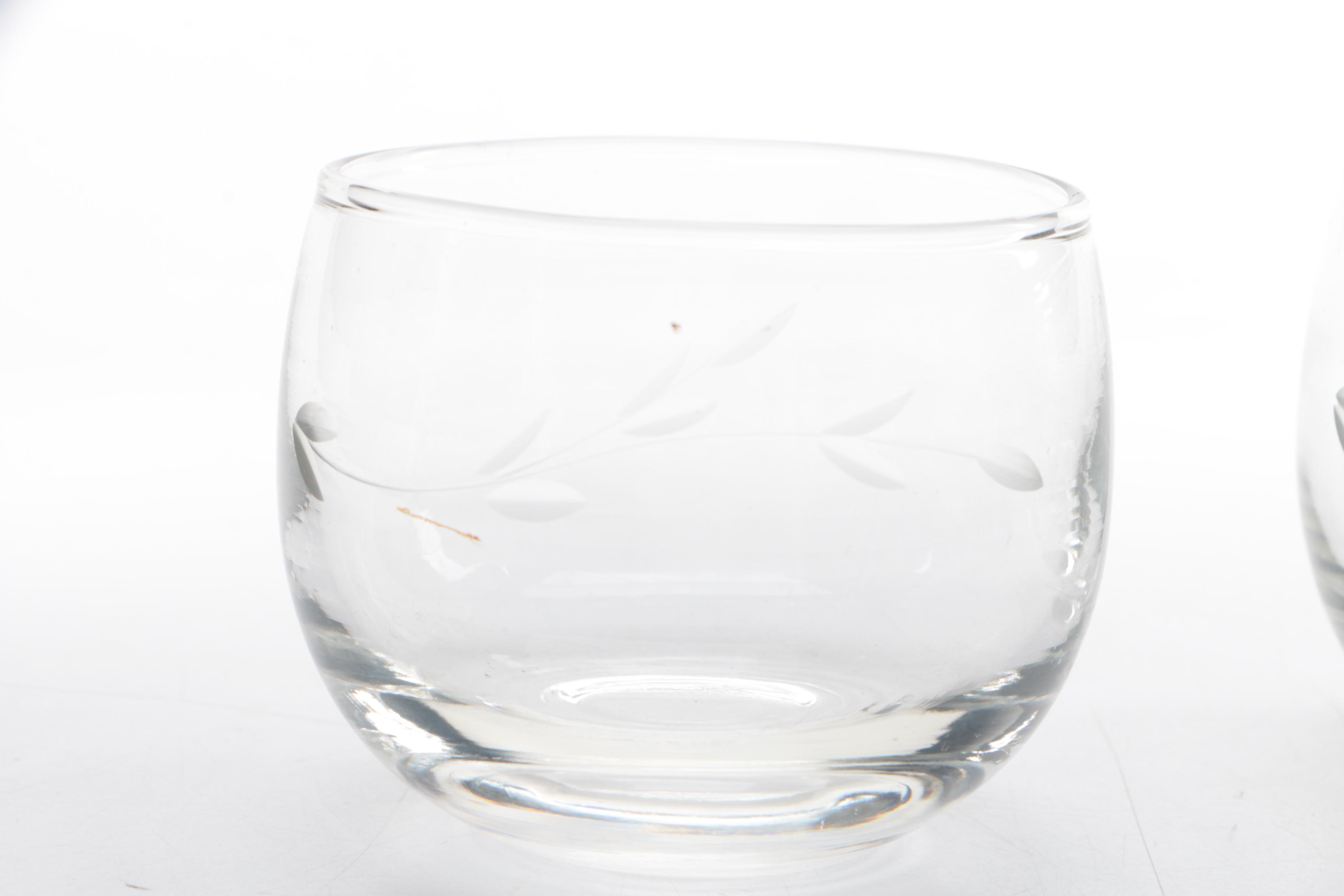 Etched Floral Glassware
