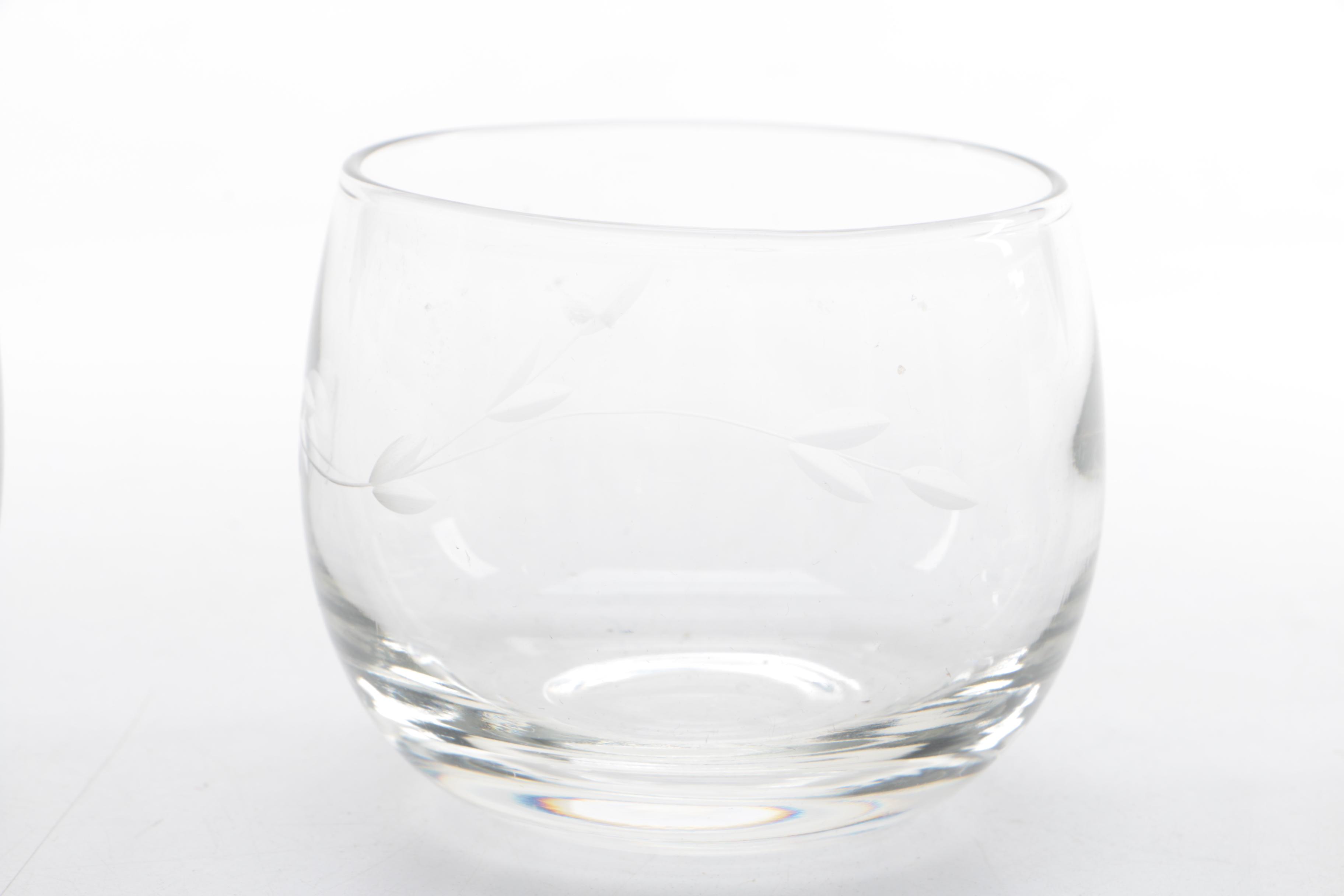 Etched Floral Glassware