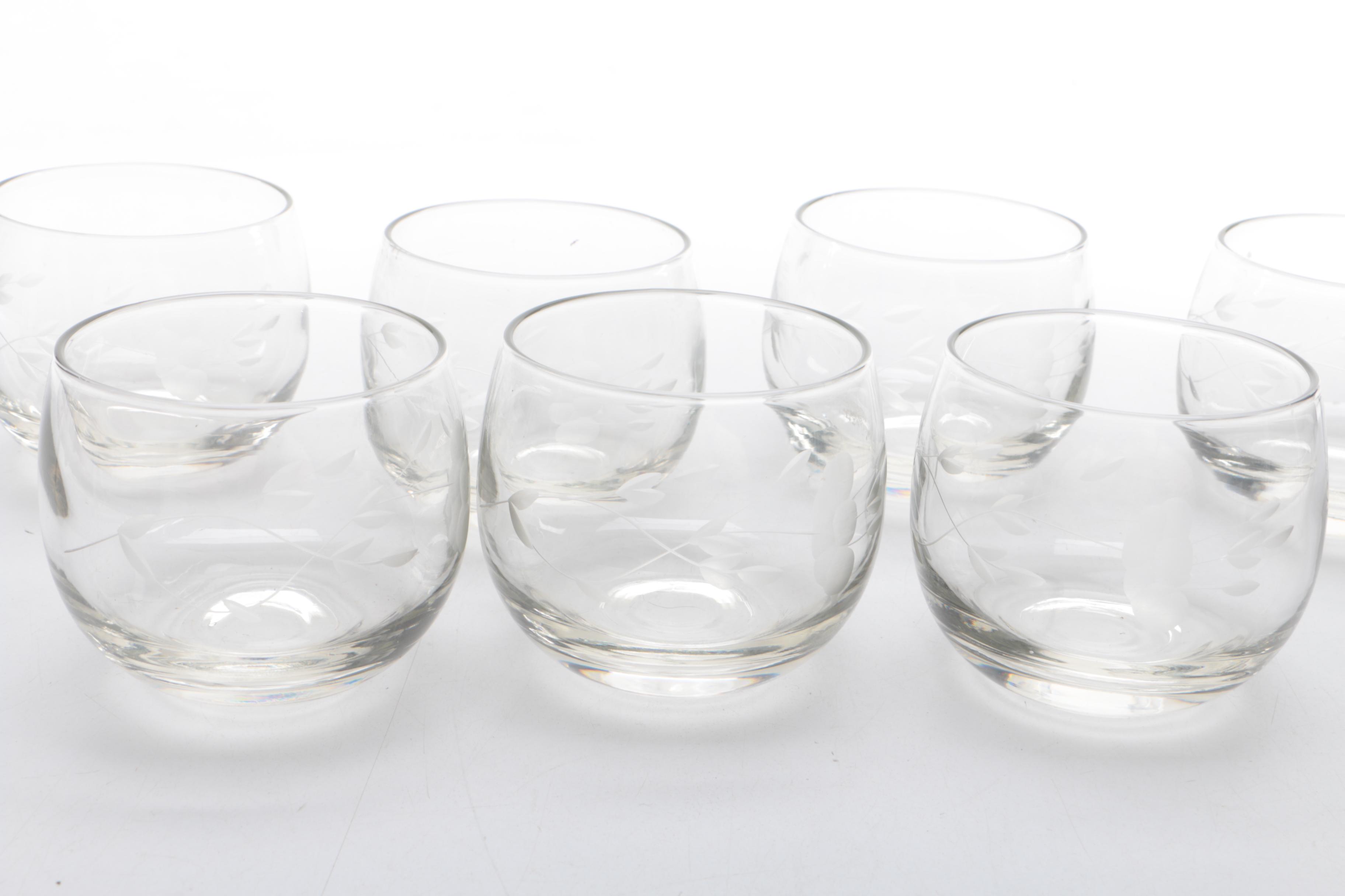 Etched Floral Glassware