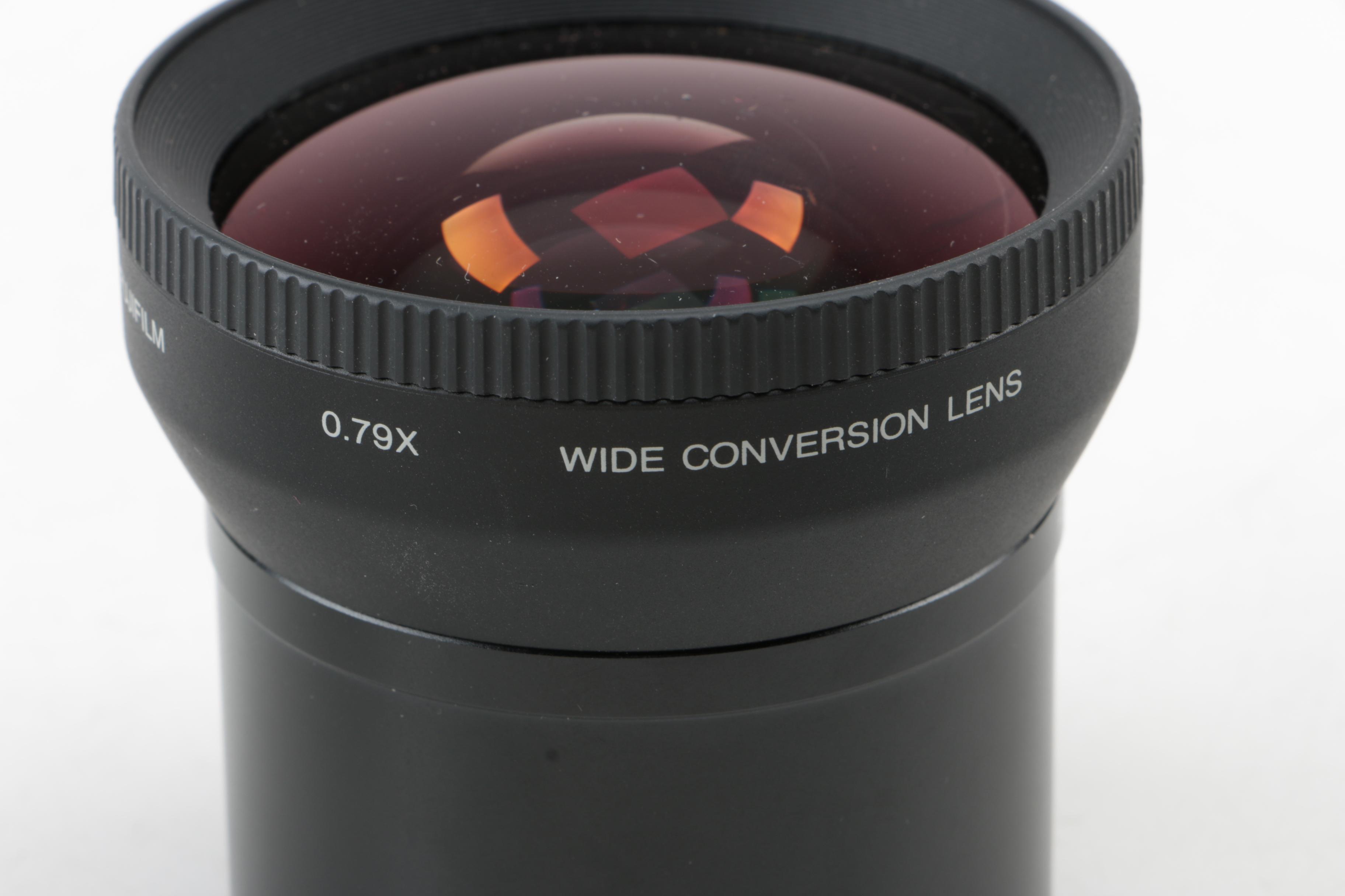 Fujifilm Wide Conversion and Opteka Telephoto Camera Lenses with Pouches