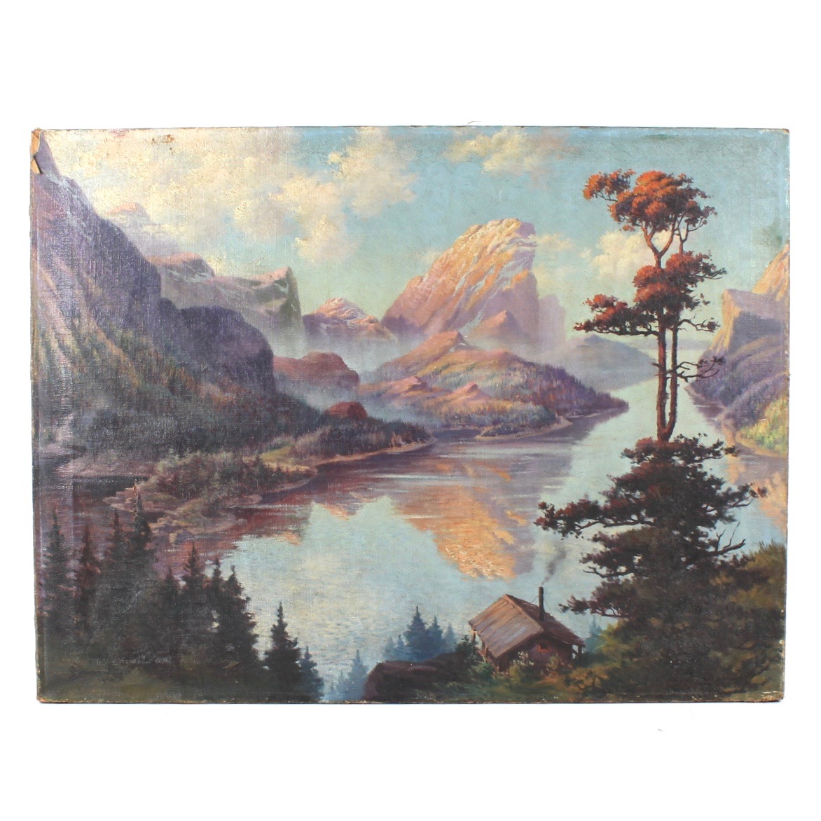 Original Vintage Gilman Low Oil on Canvas Landscape