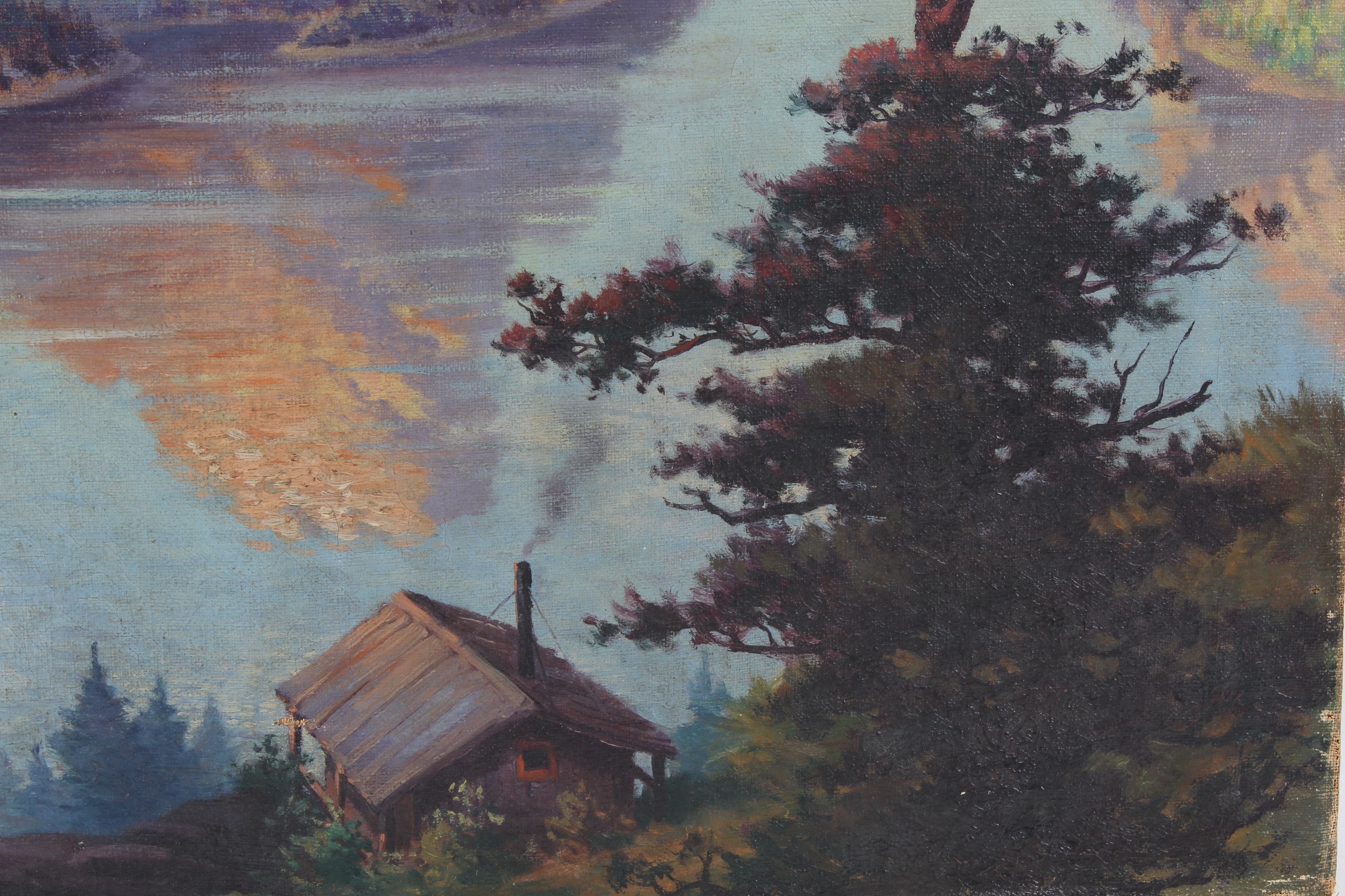 Original Vintage Gilman Low Oil on Canvas Landscape