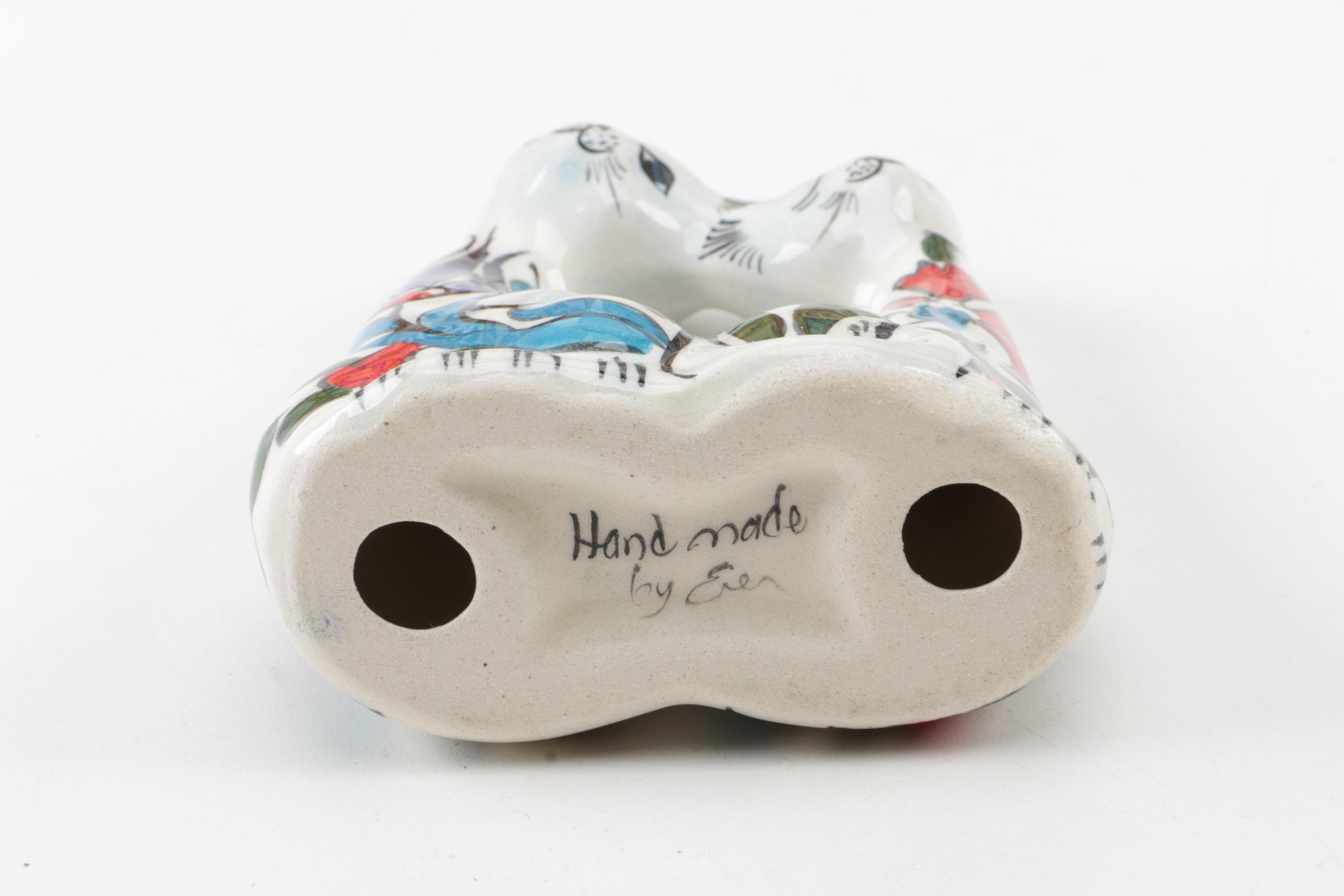 Hand Glazed Mexican Art Tiles and Talavera Style Cat Figurines